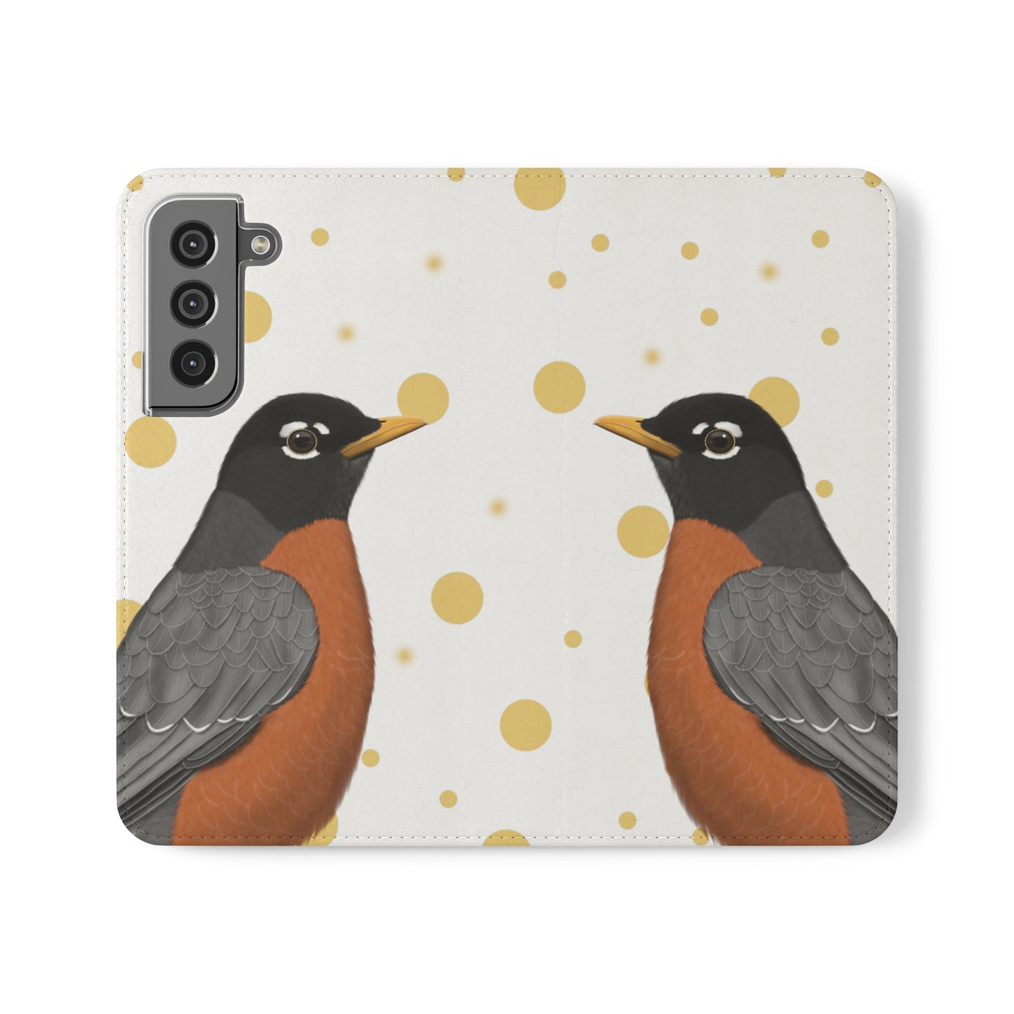 Robin Bird Art Phone Flip Case