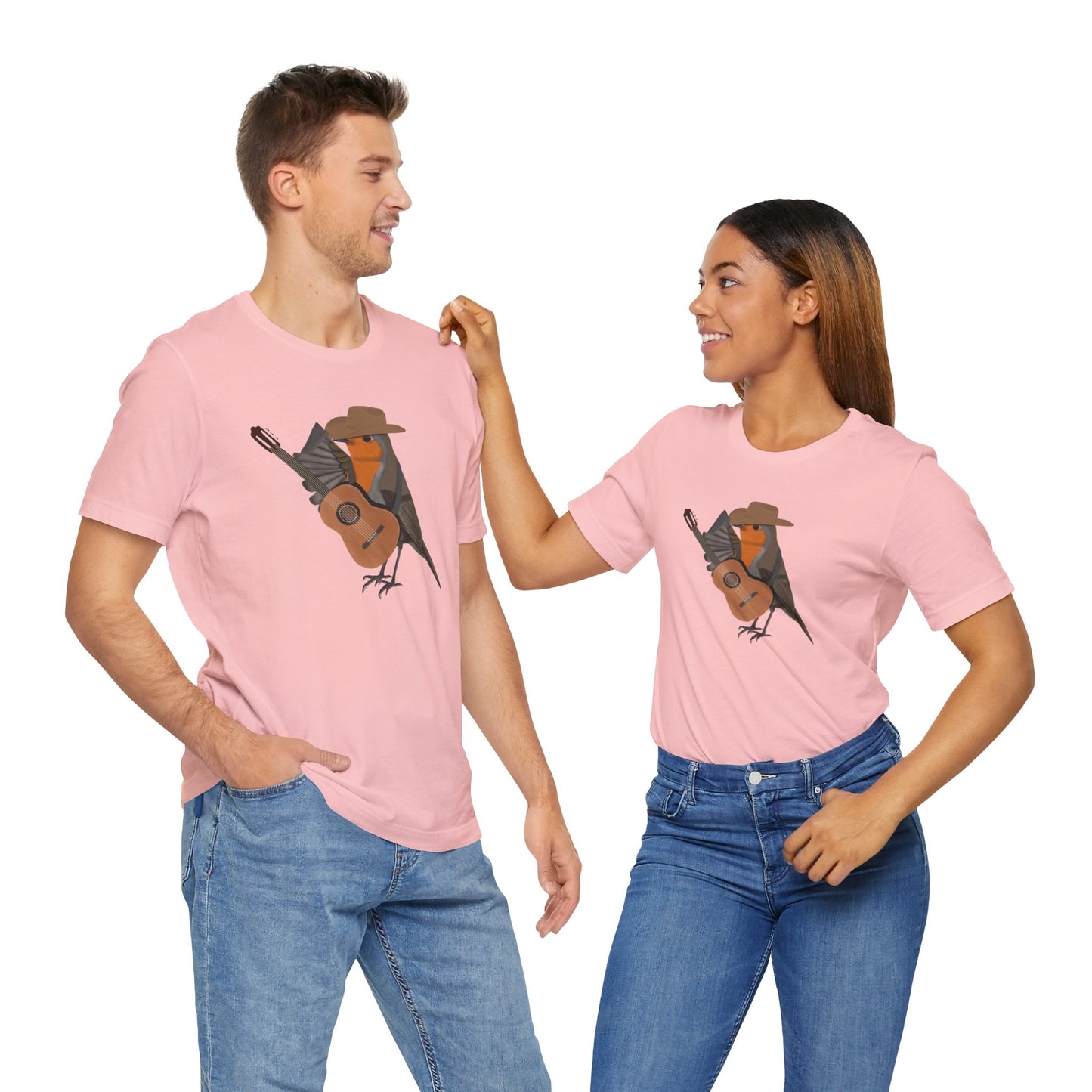 Robin with Cowboy Hat and Guitar Country Music Bird T-Shirt