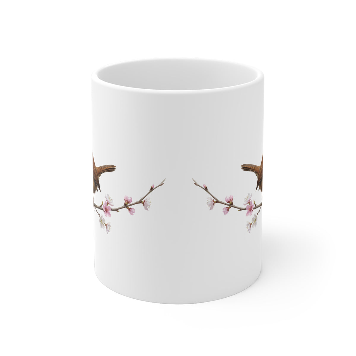 Tazza in ceramica premium con capogallo e ramoscello | Regalo per birdwatcher