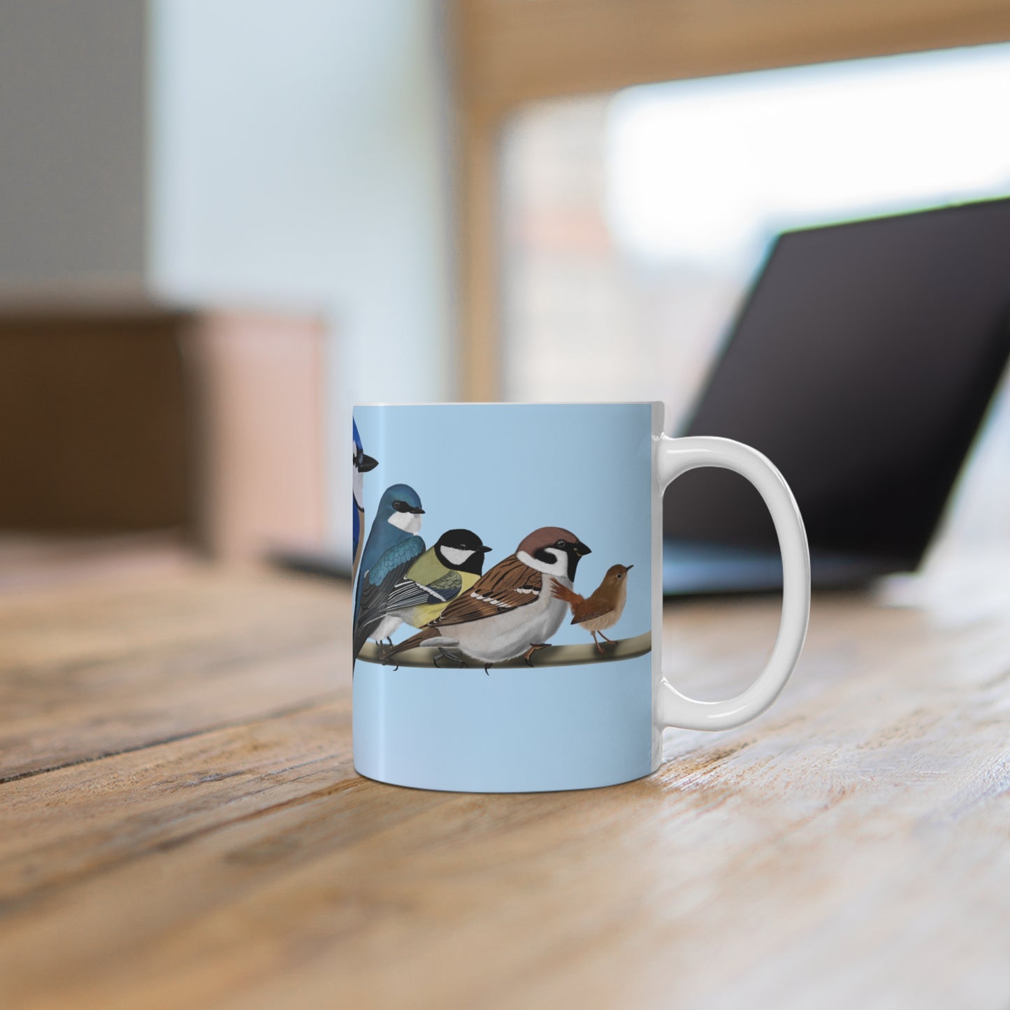 Garden Birds on a Branch Ceramic Mug 11oz - jz.birds