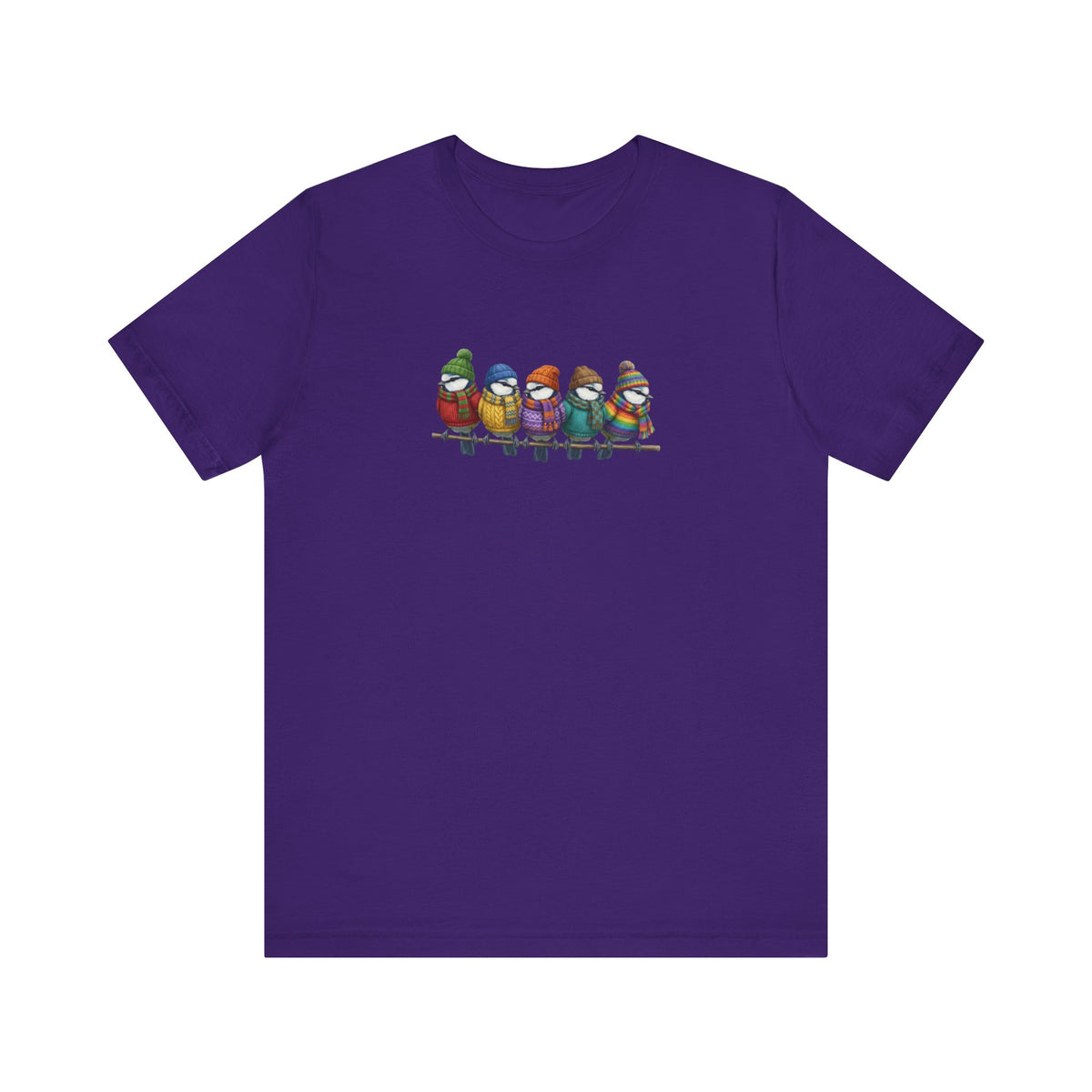 Blaumeisen in Strick T-Shirt – Weiches Premium Shirt mit Einzigartigem Vogelmotiv