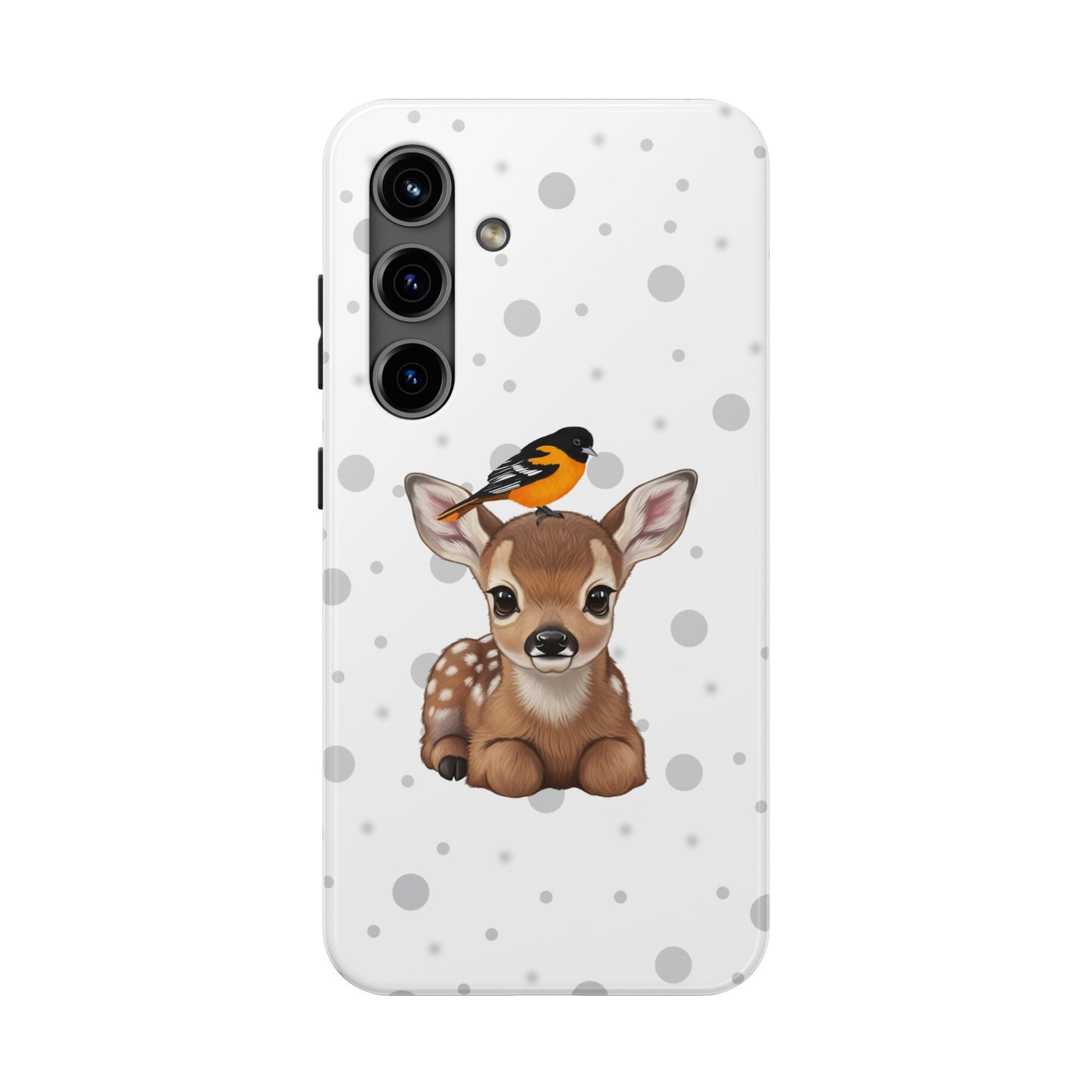 Cute Fawn with a Oriole Animal iPhone Case - Dual-Layer PC/TPU Protective Cover for iPhone