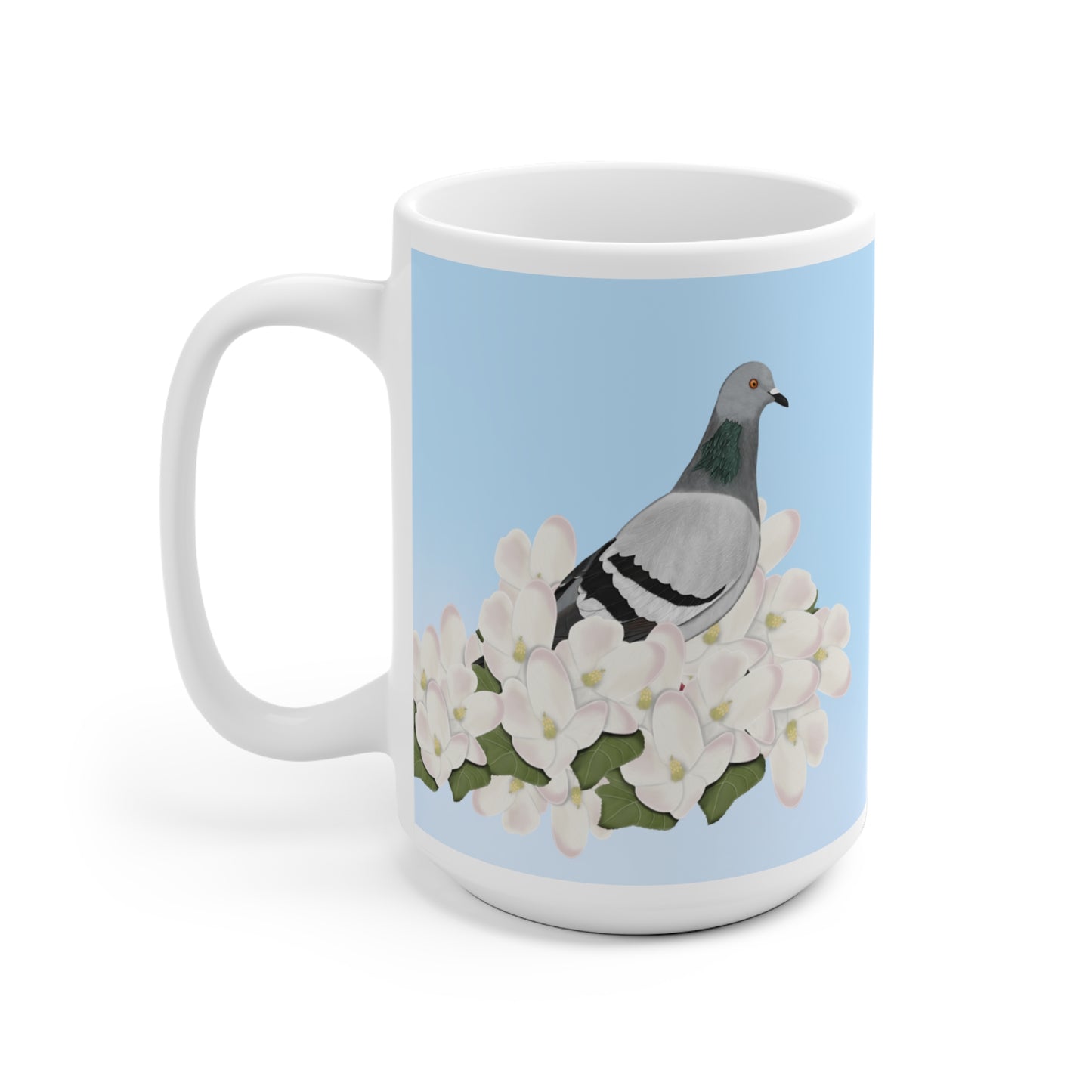 Taube mit Apfelblüten im Frühling Vogel Tasse für Vogelfreunde