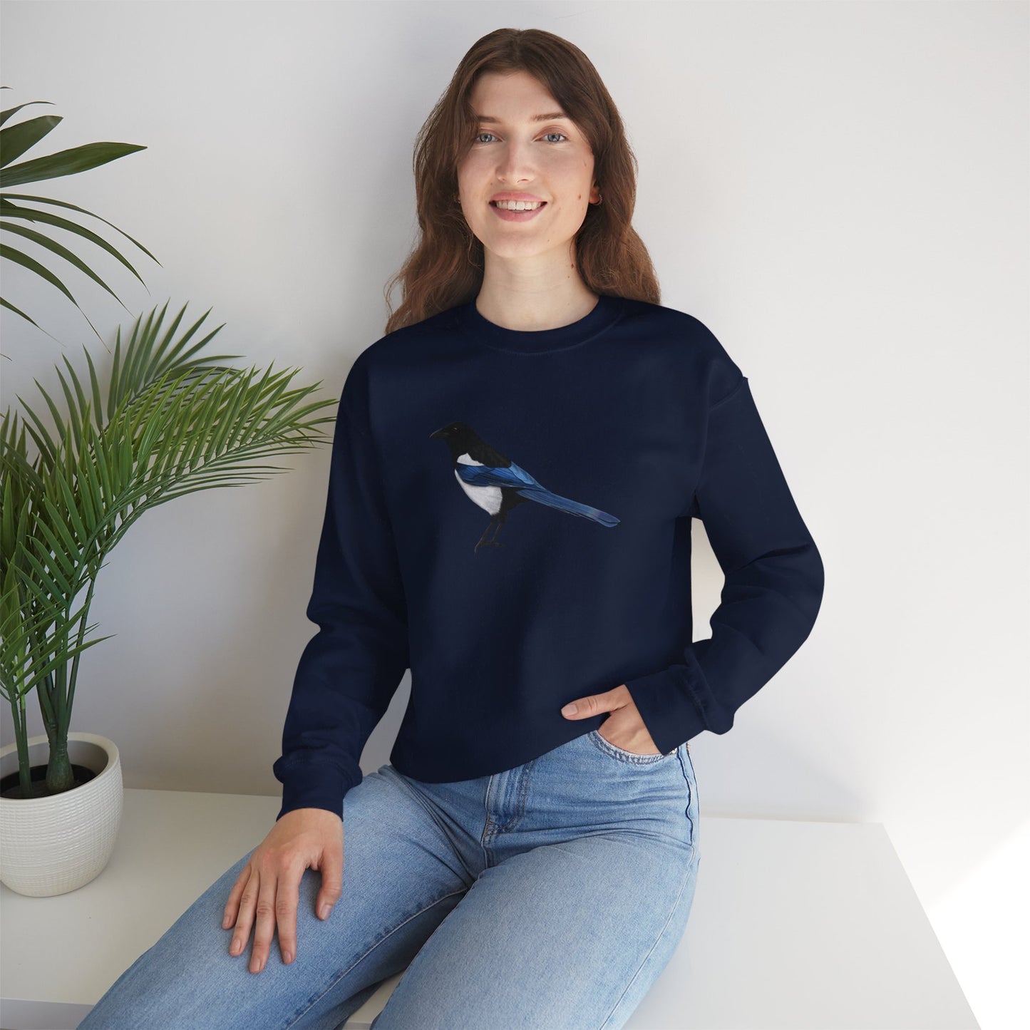 Magpie Bird Watcher Biologist Crewneck Sweatshirt