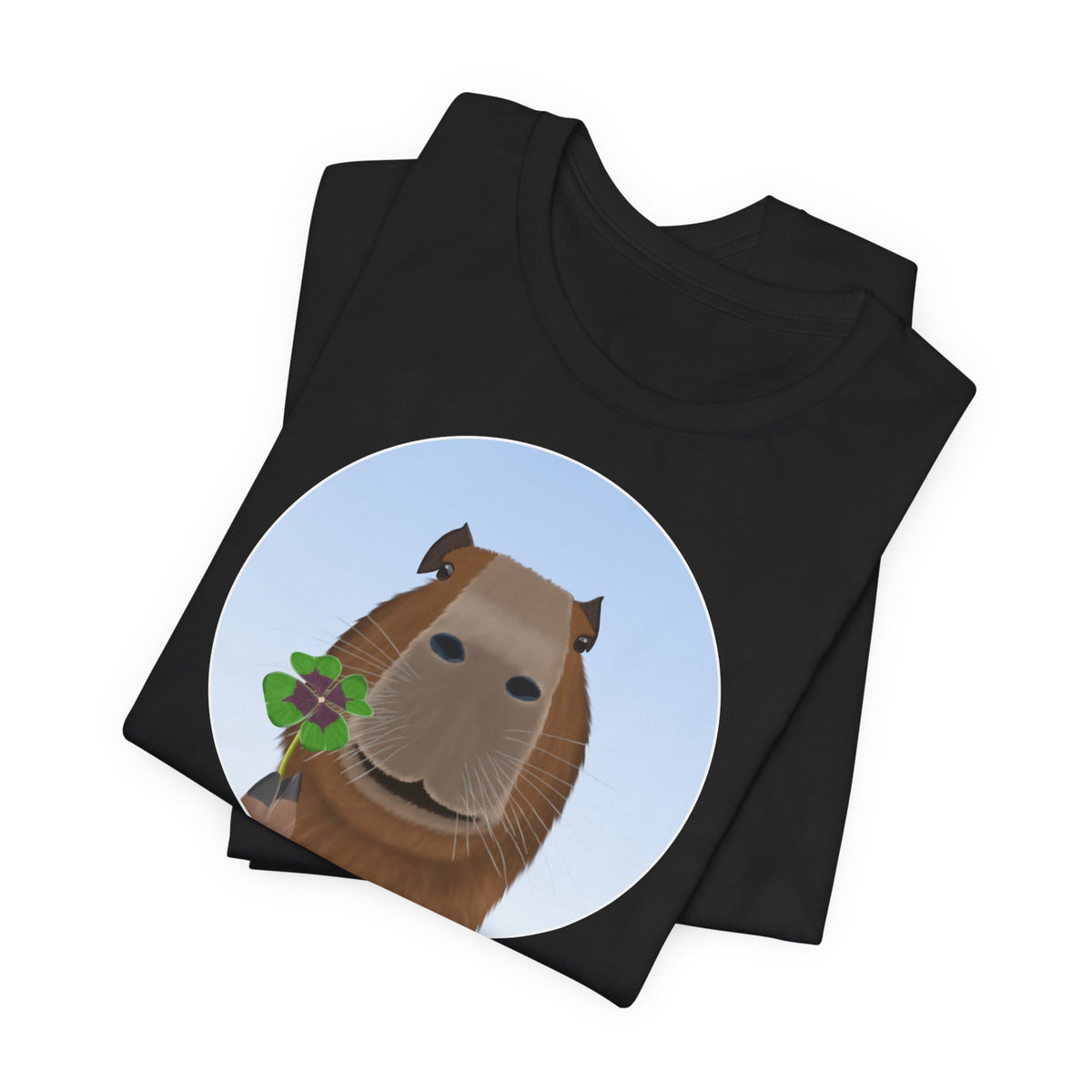 Capybara mit Glücksklee Lustiges T-Shirt für Capybara-Freunde