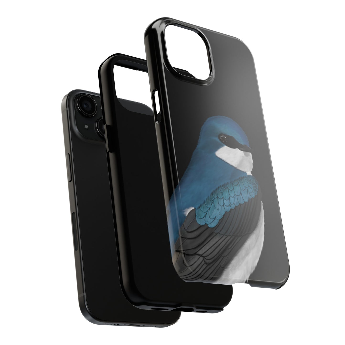 Tree Swallow Bird Art Tough Phone Case Black
