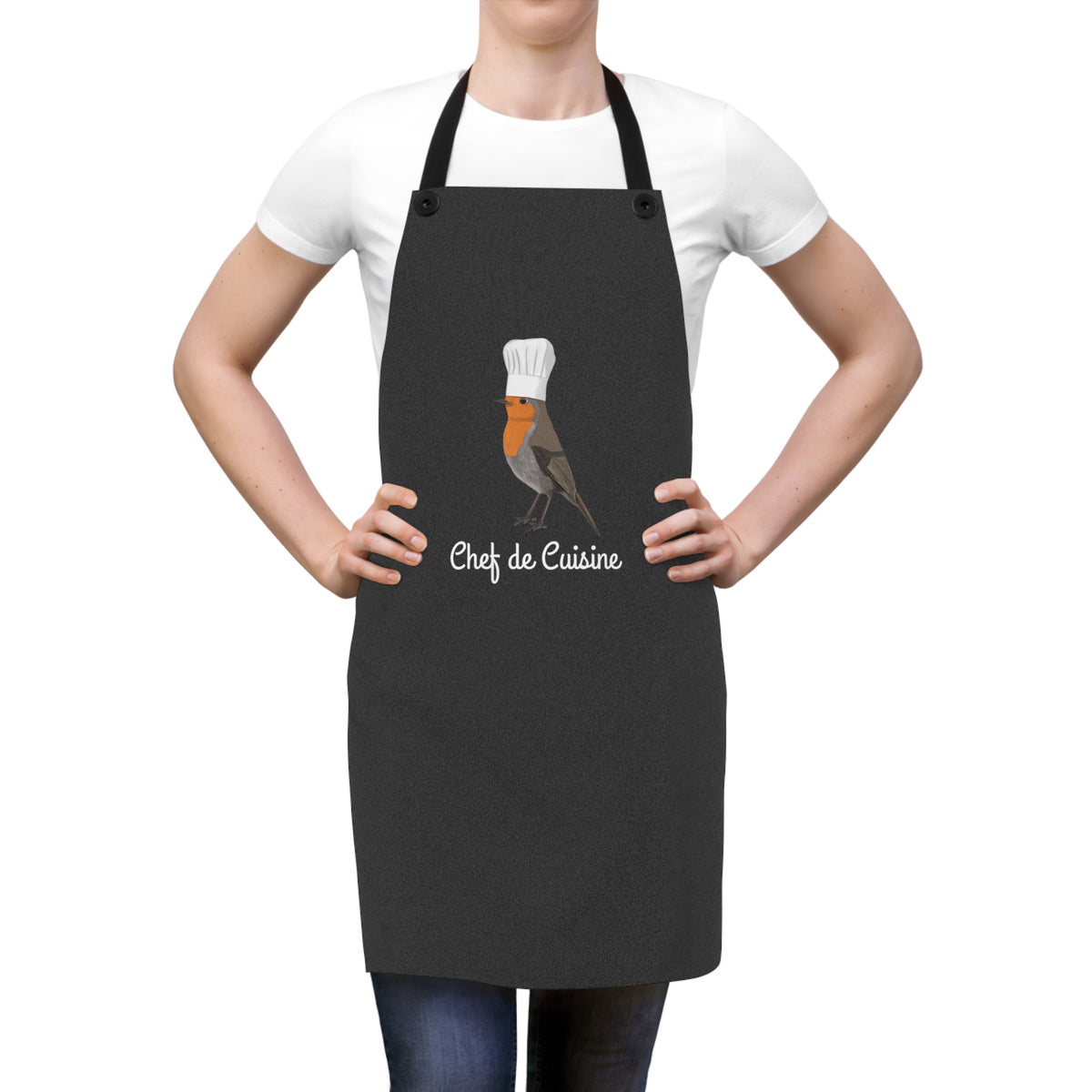 Rotkehlchen Schürze Chef de Cuisine | Lustiges Geschenk für Hobbyköche | jz.birds