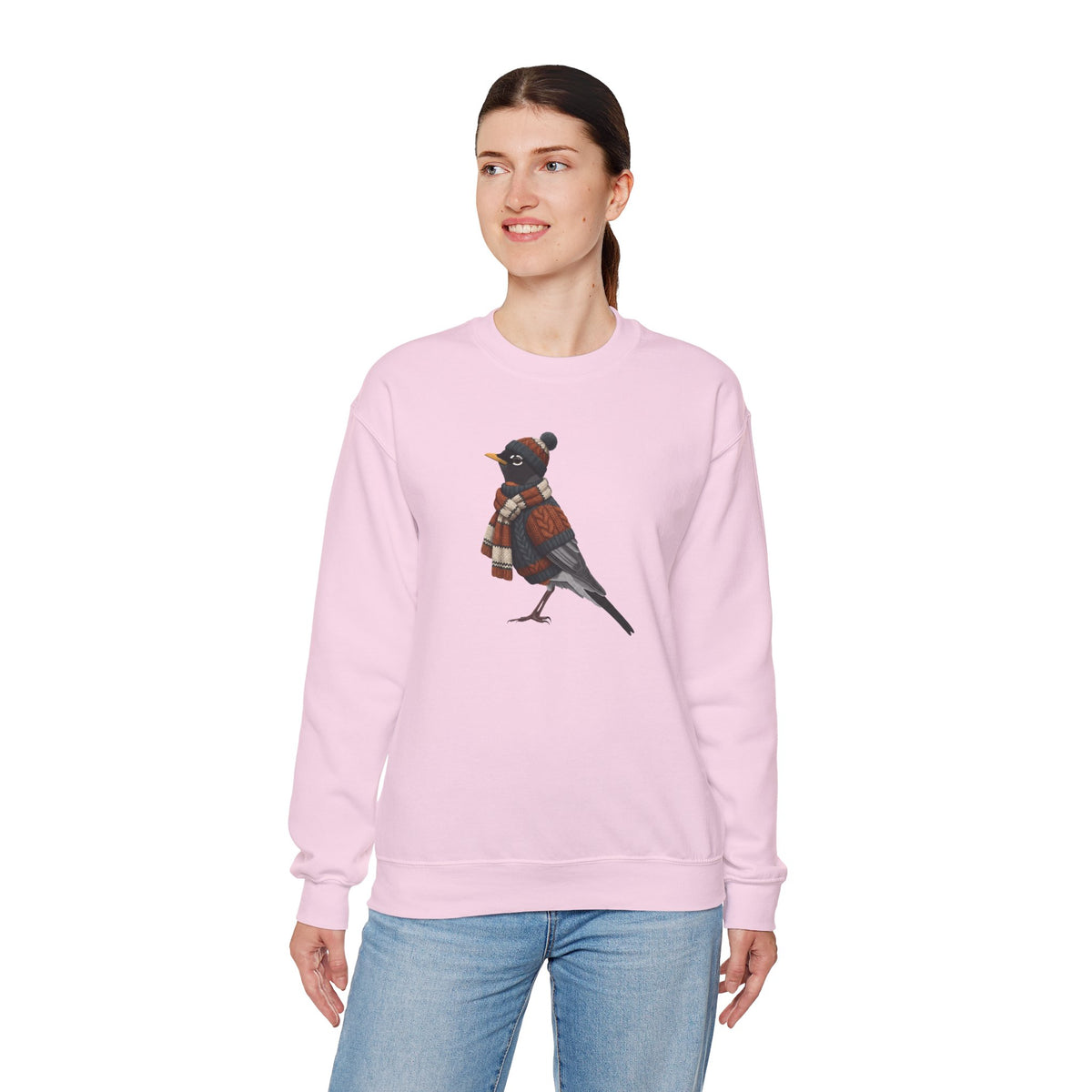 American Robin Winter Sweatshirt | Bird Watcher Crewneck | Unisex Songbirds Wearing Knit Gift for Bird Lovers