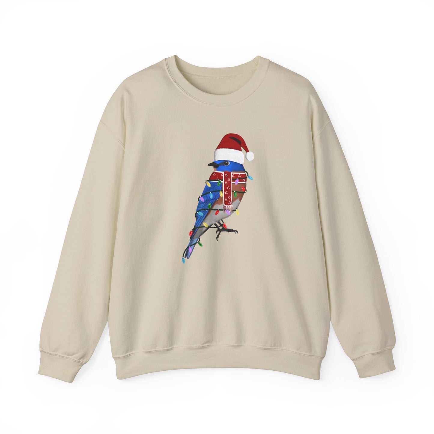Bluebird with Fairy Lights Santa Claus Christmas Bird Sweatshirt