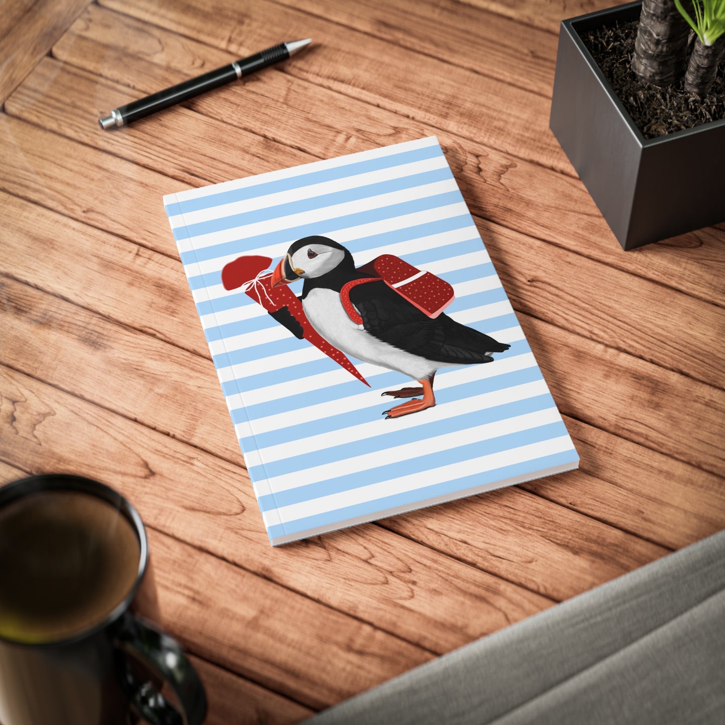 Papageitaucher Notizbuch Geschenk zur Einschulung A5 Softcover 150 Seiten Liniert