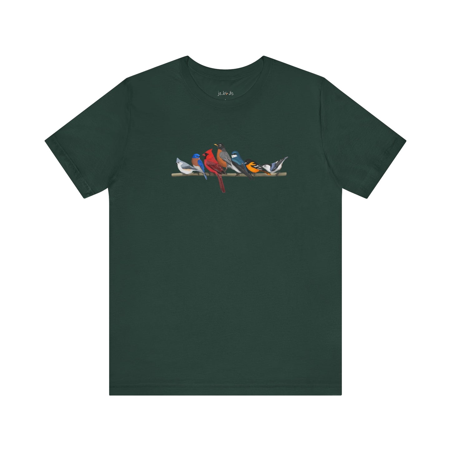 Birds on a Branch Robin Cardinal Oriole Bluebird Tree Swallow Bluebird Birding & Birdwatching T-Shirt