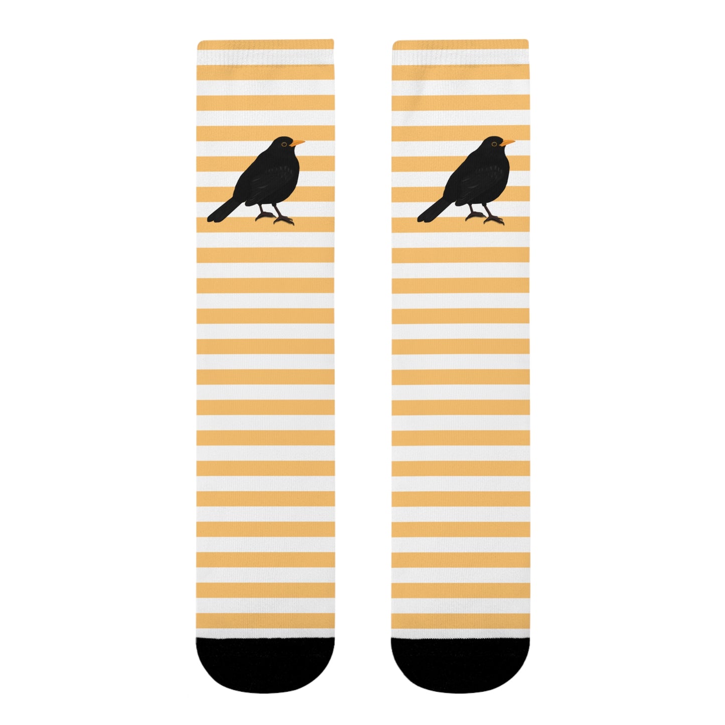 Amsel Vogel Socken mit Orange Weißen Streifen für Vogelfreunde & Vogelbeobachter