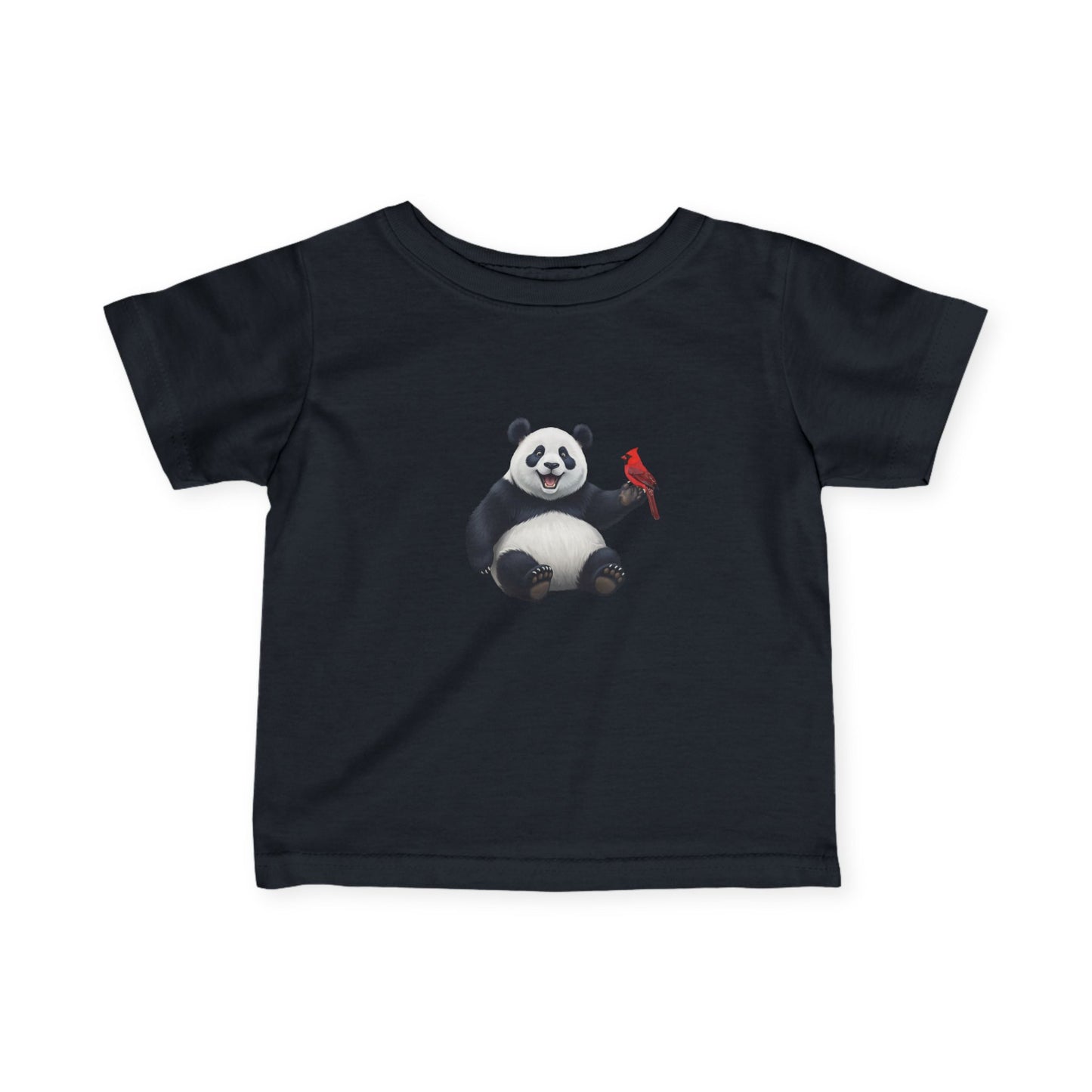 Panda Bear Baby & Toddler T-Shirt with a Cardinal Bird