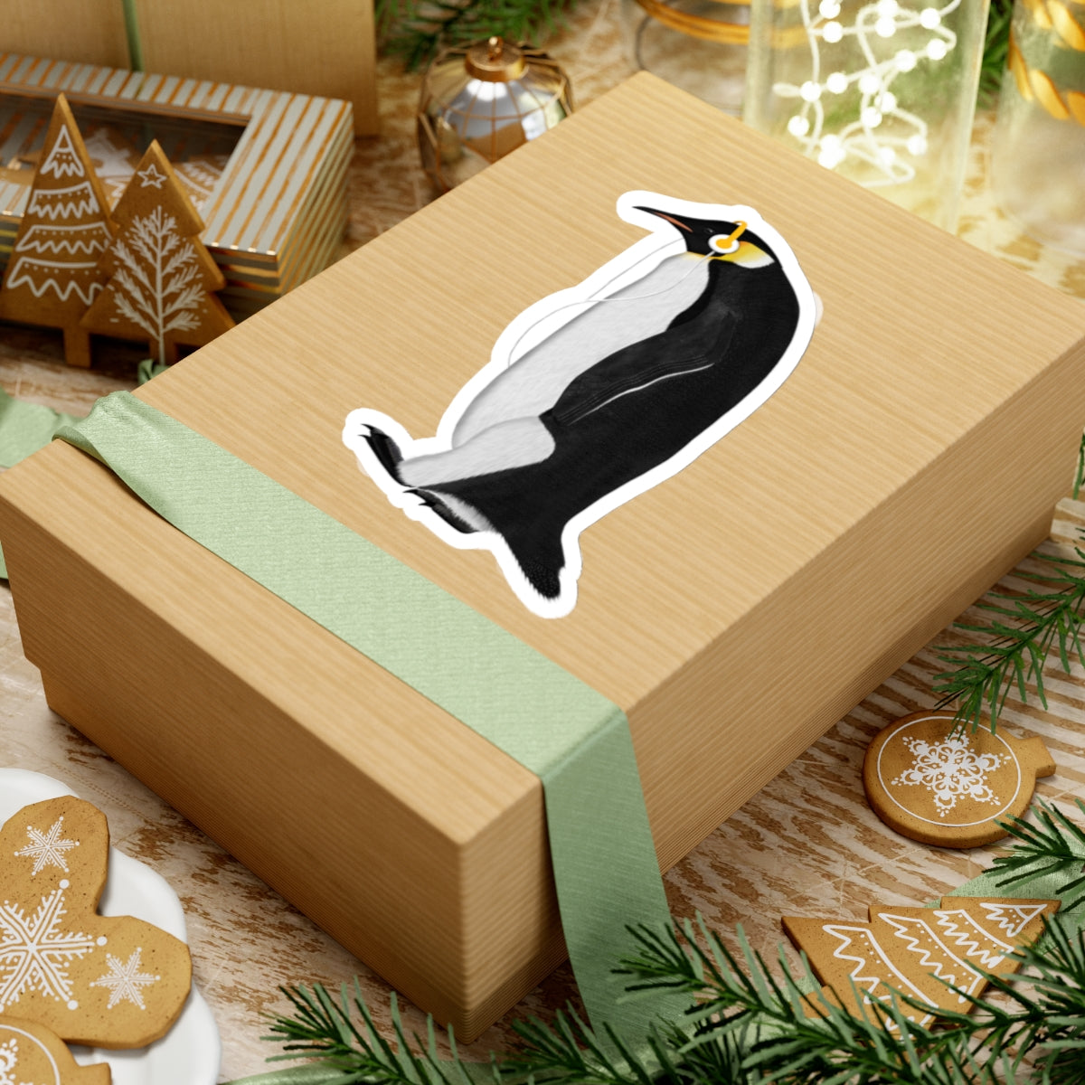 Penguin Bird with Music Headphones Sticker