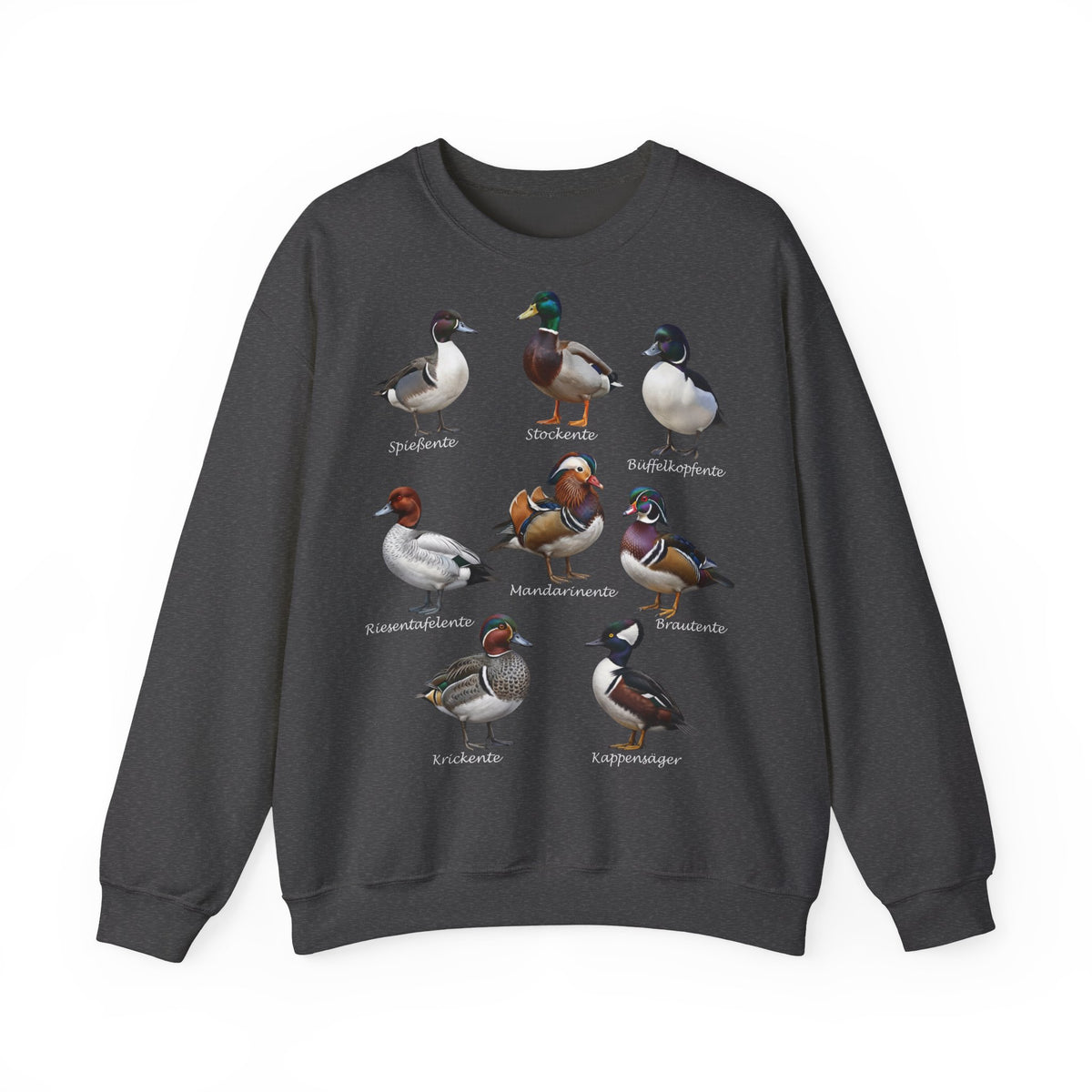 Sweatshirt mit Entenarten: Stockente, Mandarinente & Co. | Vogelkunde Natur – Animal Graphic Tee, Vogelmotiv
