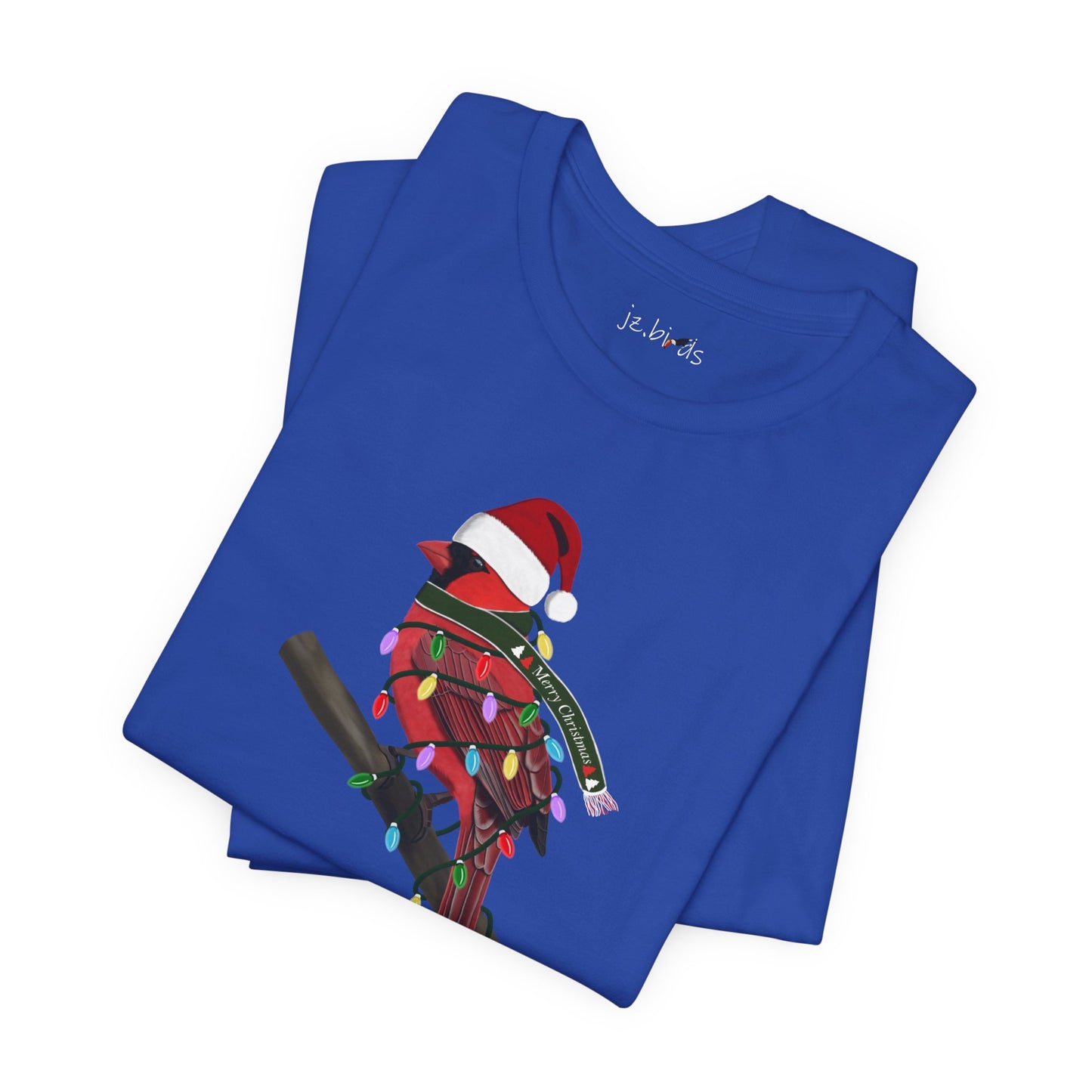 Cardinal with Fairy Lights Christmas Bird T-Shirt