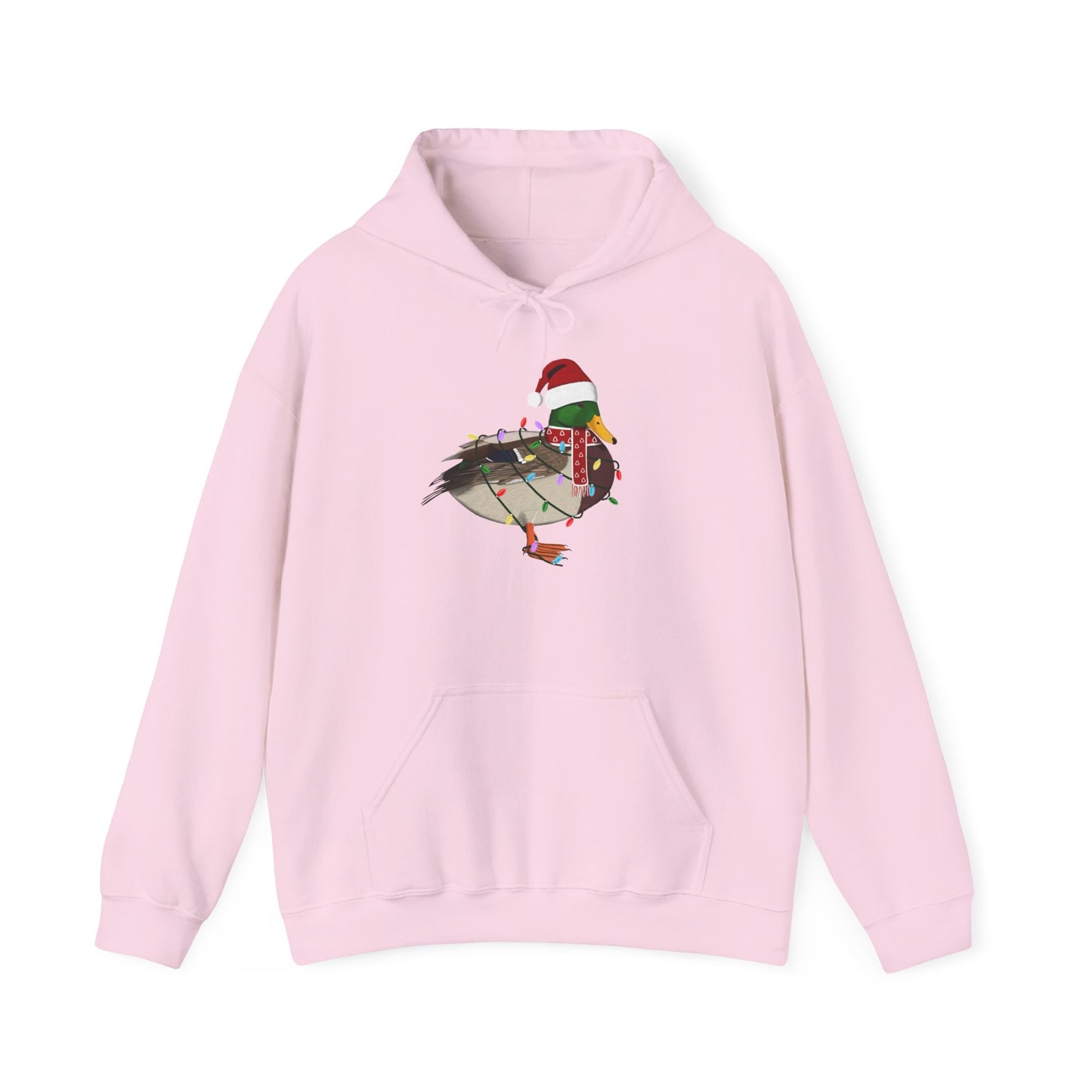 Ente Weihnachts-Hoodie - Vogel als Weihnachtsmann mit Lichterkette Sweater