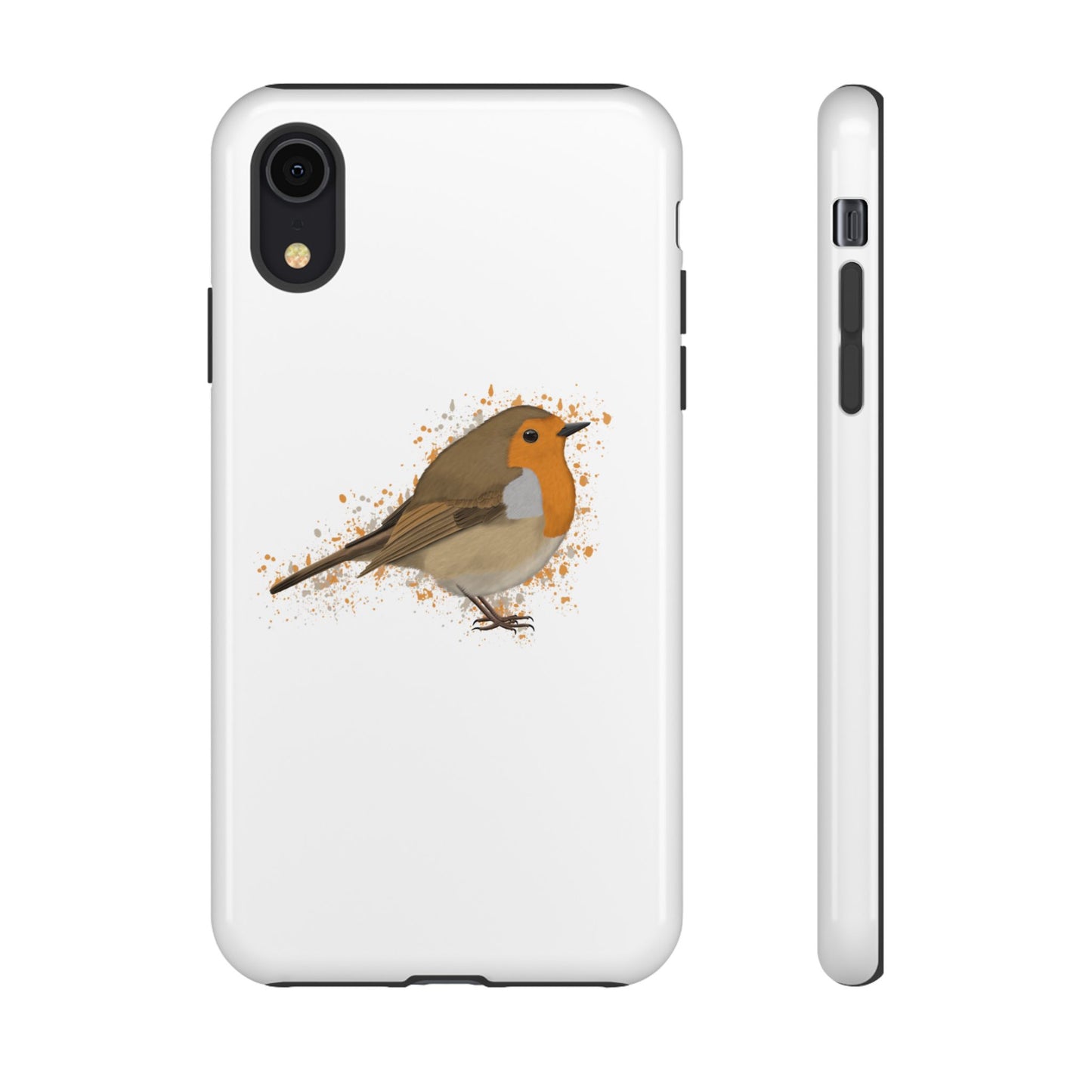 Rotkehlchen Vogel iPhone & Google Pixel Vogelmotiv Handyhülle Weiß
