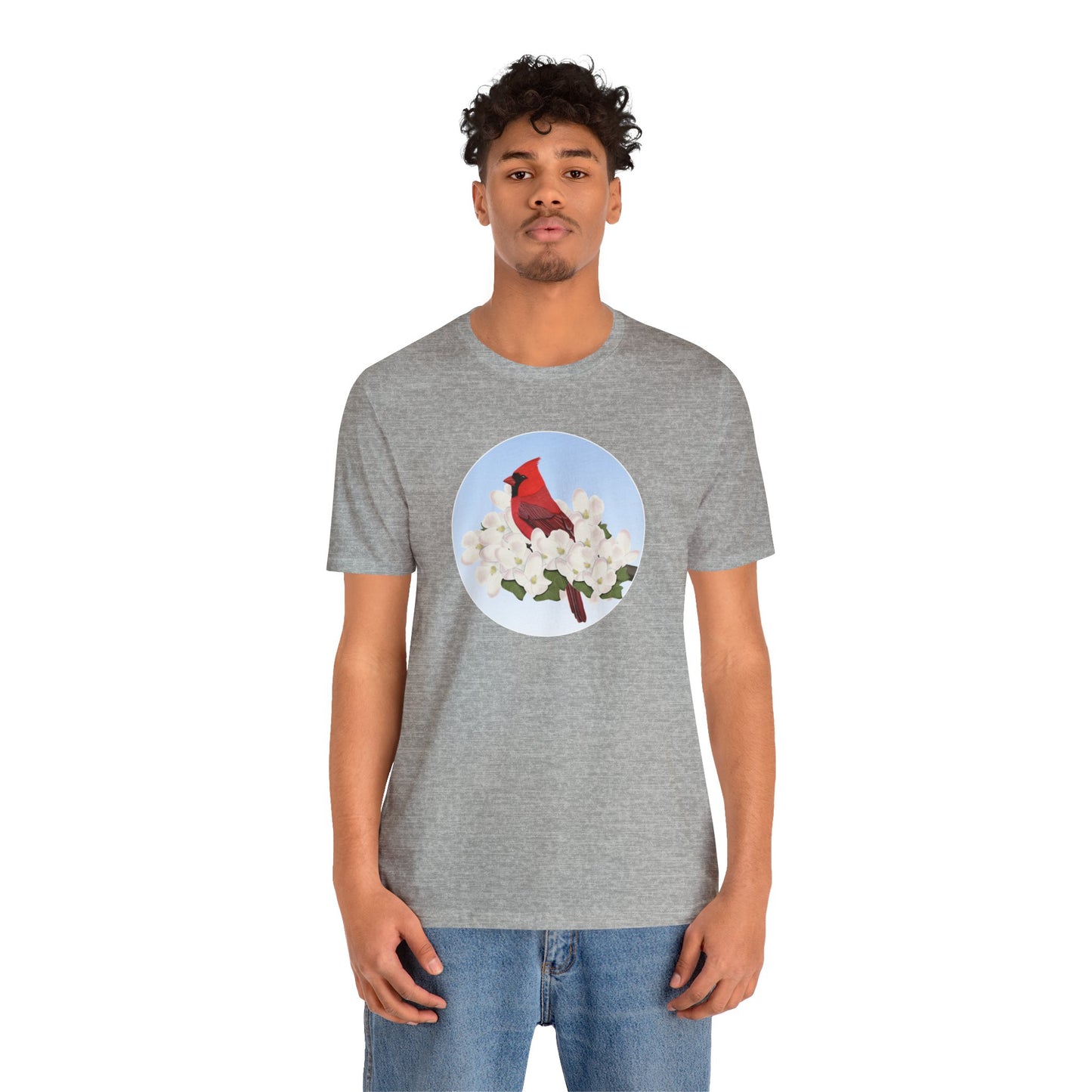 Cardinal and Spring Apple Blossoms Bird T-Shirt