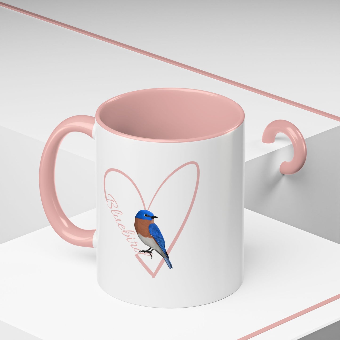 Bluebird Mug Bird with Heart for Bird Lovers