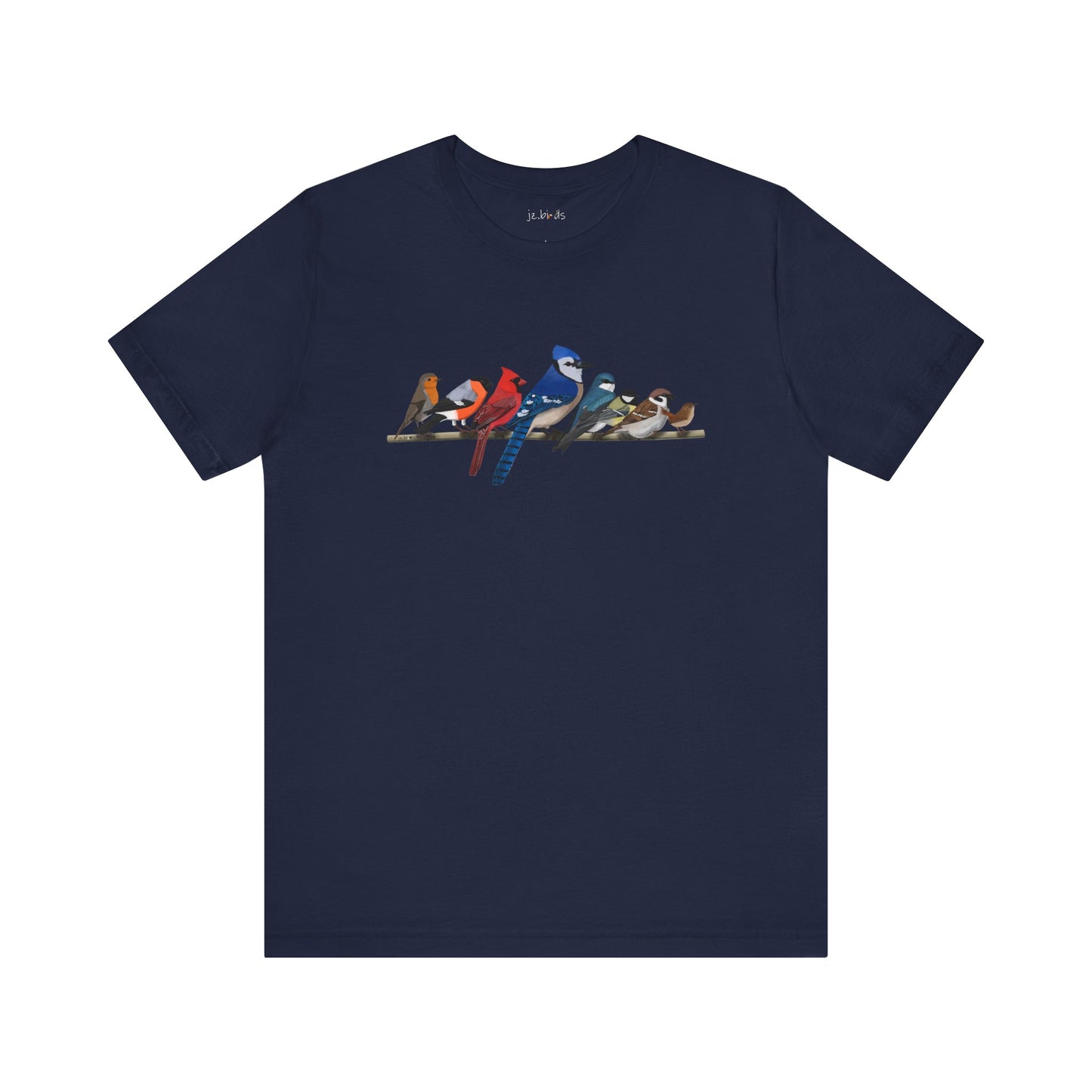Blue Jay Cardinal Robin Garden Birds on a Branch Birding & Birdwatching Bird T-Shirt