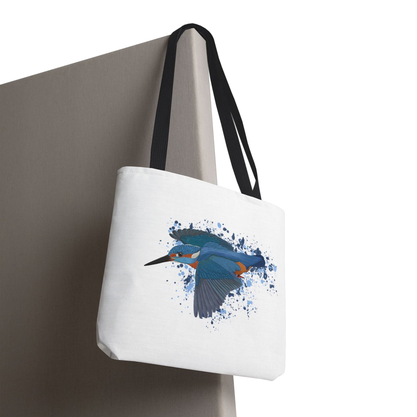 Eisvogel Tragetasche 40x40cm Vogel Tasche Weiß für Vogelbeobachter