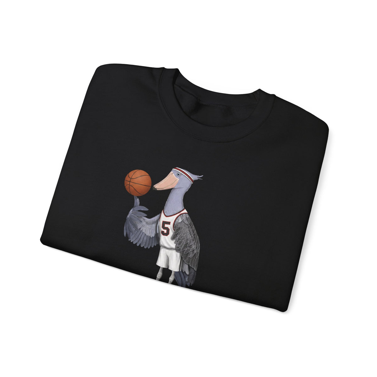 Shoebill Funny Basketball Bird Sweatshirt | Bird Watcher Crewneck | Unisex Unique Hoops Fan Gift