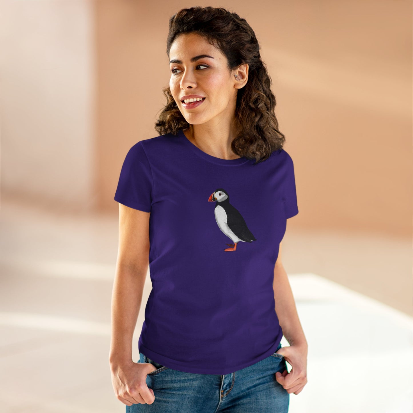 Puffin Bird Design for Birdwatchers and Bird Lovers Women's T-Shirt