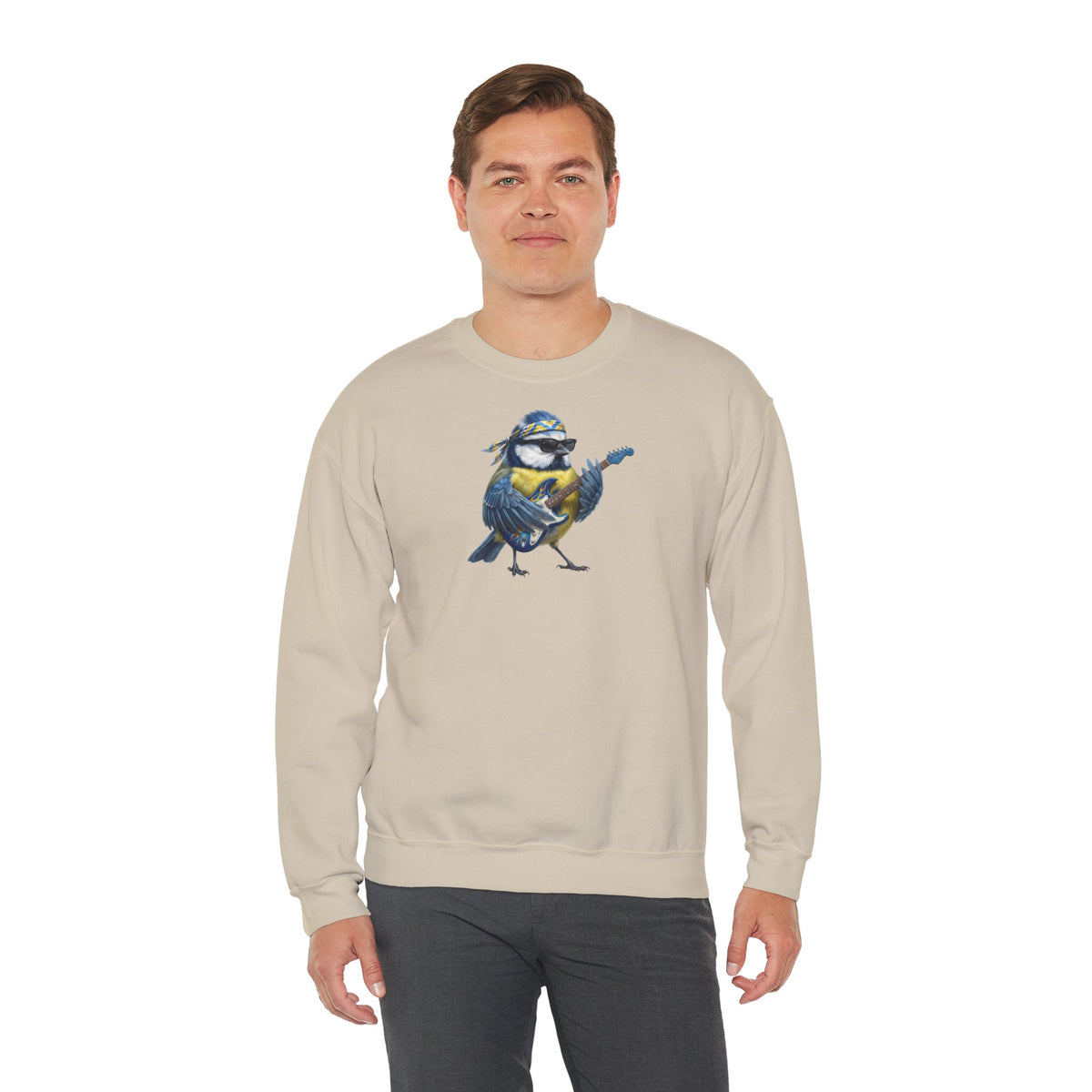 Blaumeise Sweatshirt Vogelmotiv in Navy