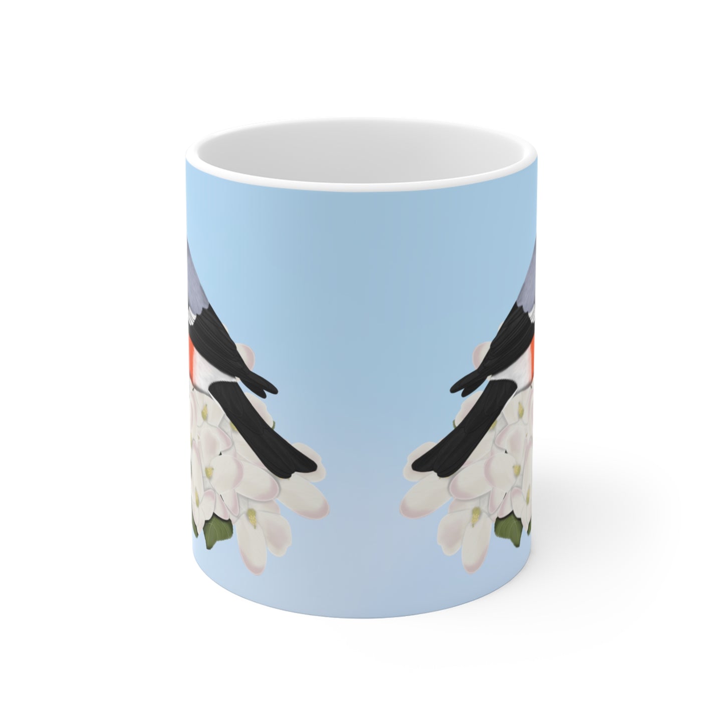 Bullfinch Apple Spring Blossoms Bird Ceramic Mug 11oz - jz.birds