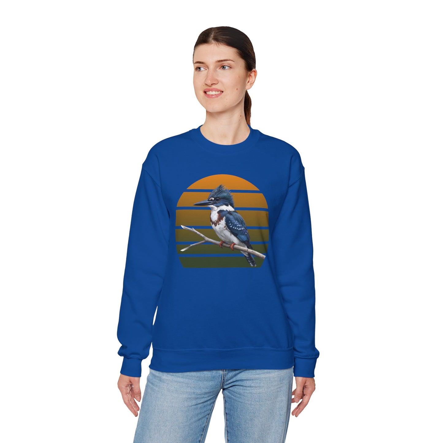 Belted Kingfisher Sweatshirt | Bird Watcher Crewneck | Unisex Songbird Gift for Bird Lovers