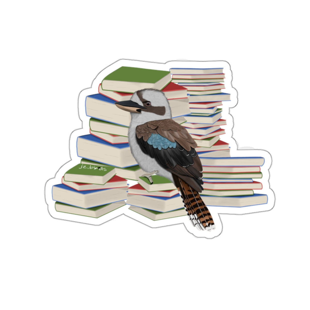 Kooakburra Bird and Books Birdlover Bookworm Sticker