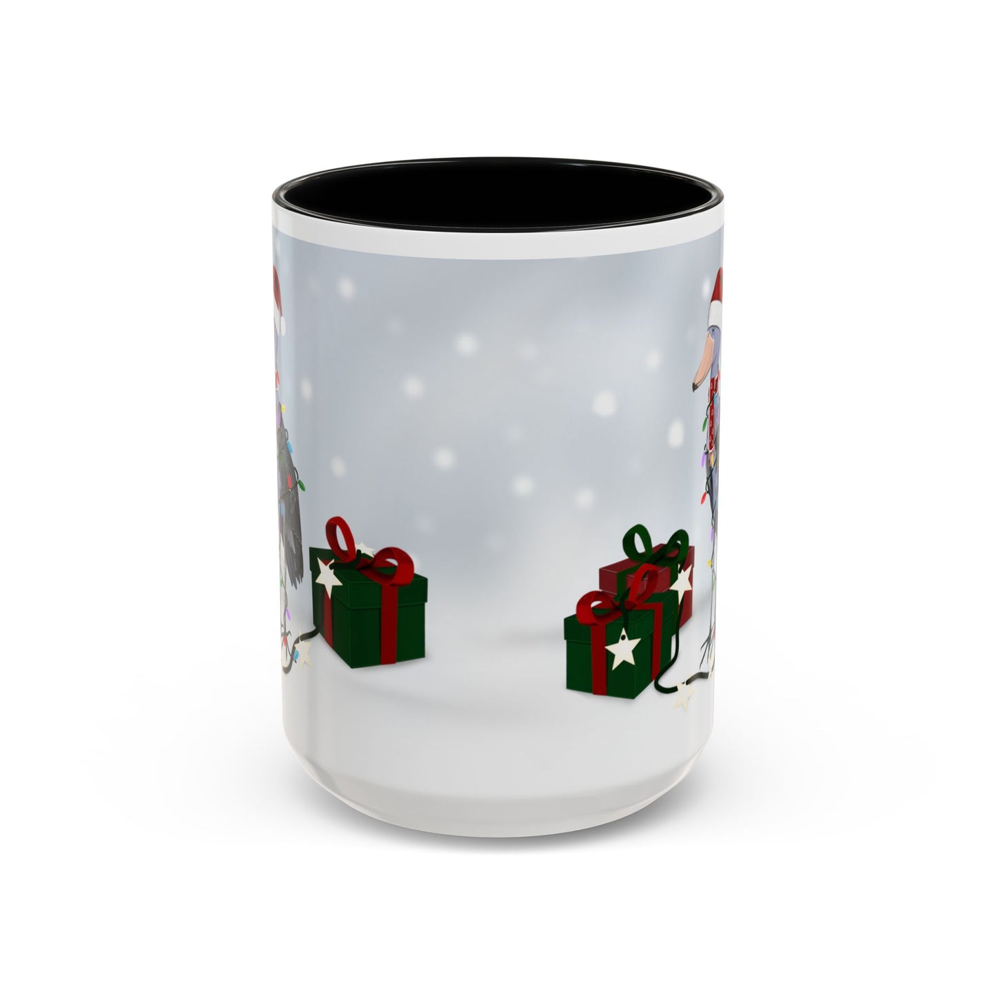 Shoebill with Christmas Hat and Scarf Snow Bird Coffee Mug – 11oz,