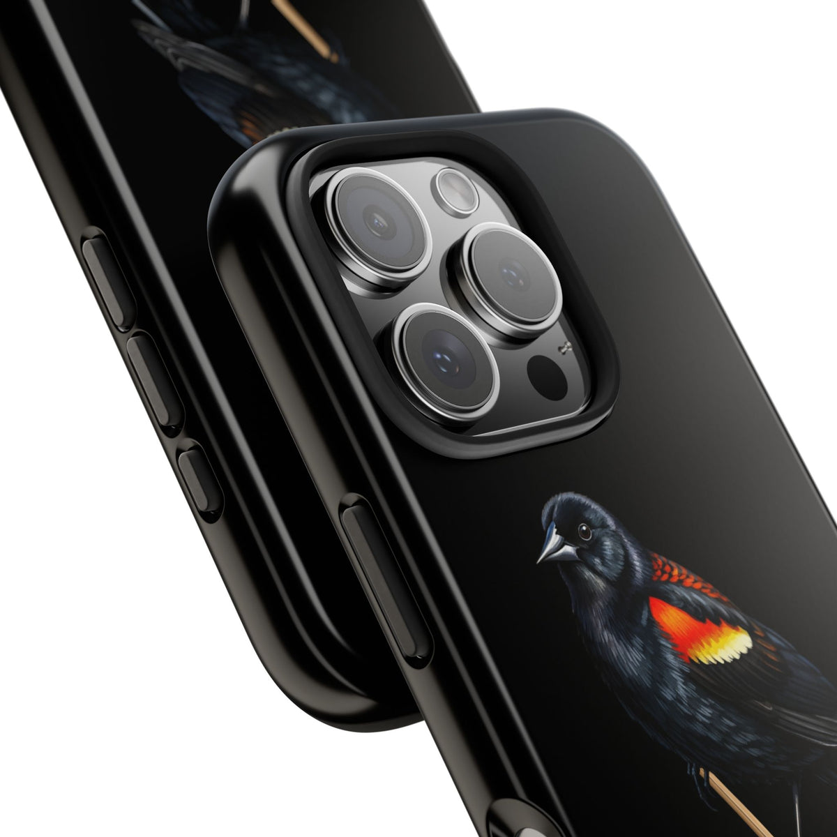 Red Winged Blackbird Dual-Layer iPhone Case with Bird Art – The Perfect Gift for Ornithologists & Bird Lovers