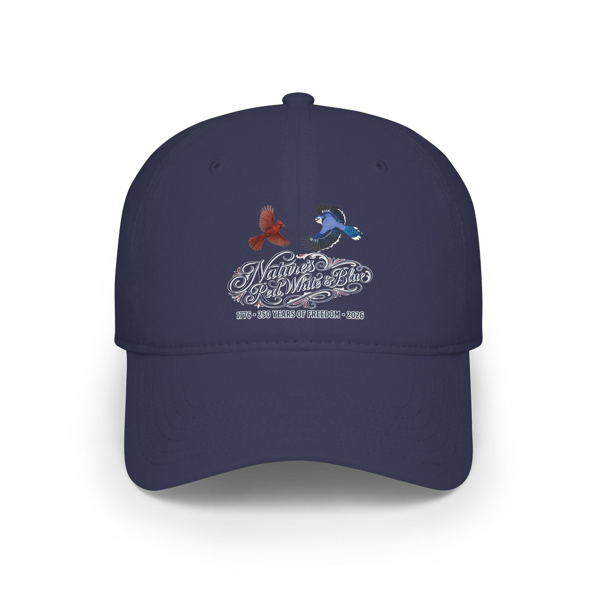 Nature's Red, White & Blue Baseball Cap | Blue Jay Cardinal 250th Anniversary Edition | jz.birds