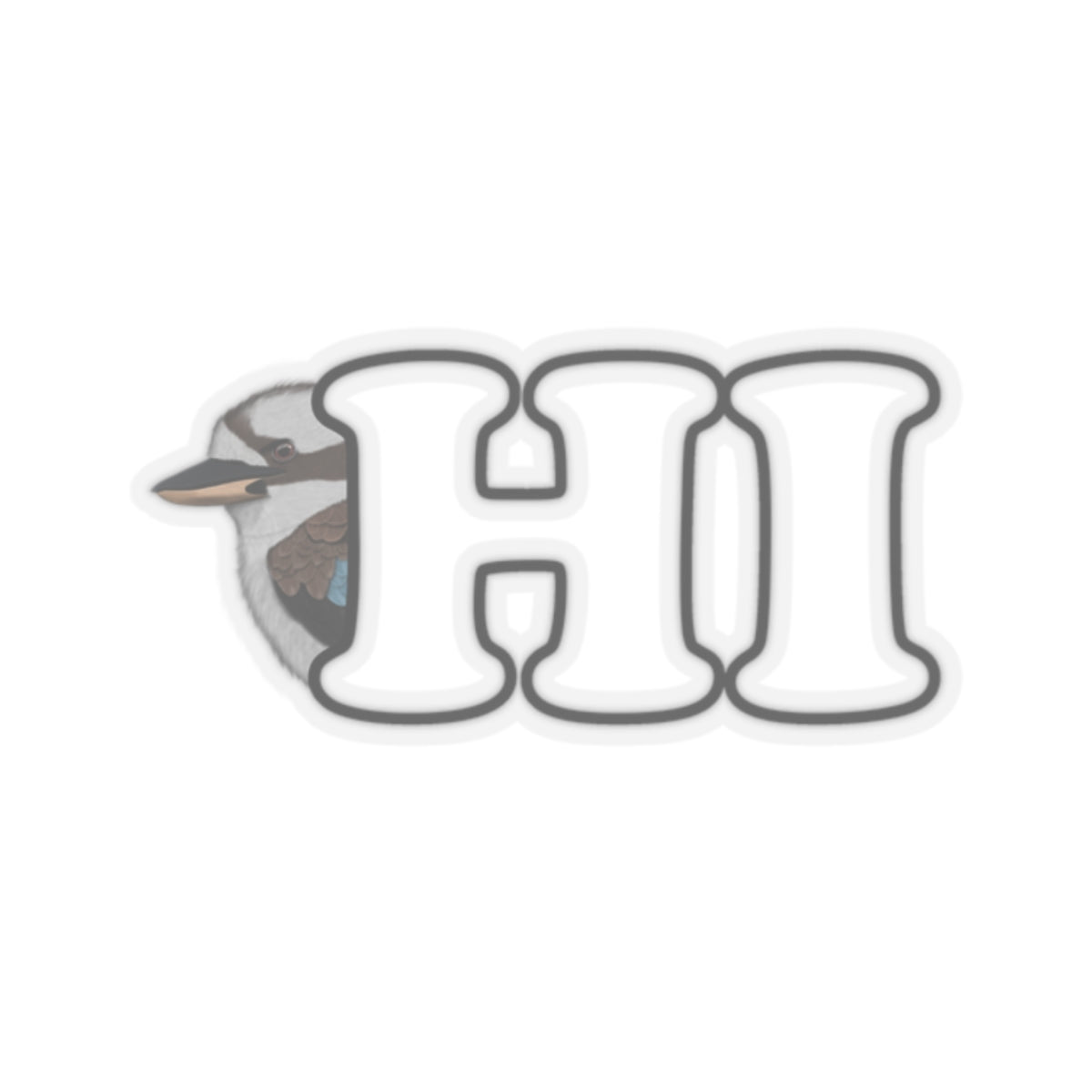 Kookaburra Hi Bird Kiss-Cut Sticker