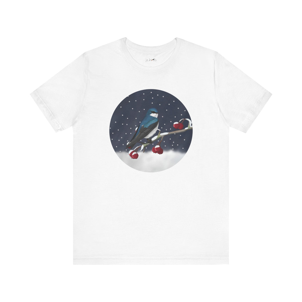 Tree Swallow on a Winter Branch Birdwatcher Christmas Bird T-Shirt