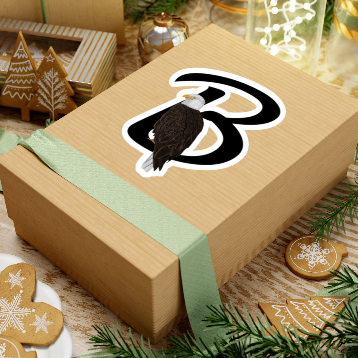 Bald Eagle Letter B Bird Kiss-Cut Sticker