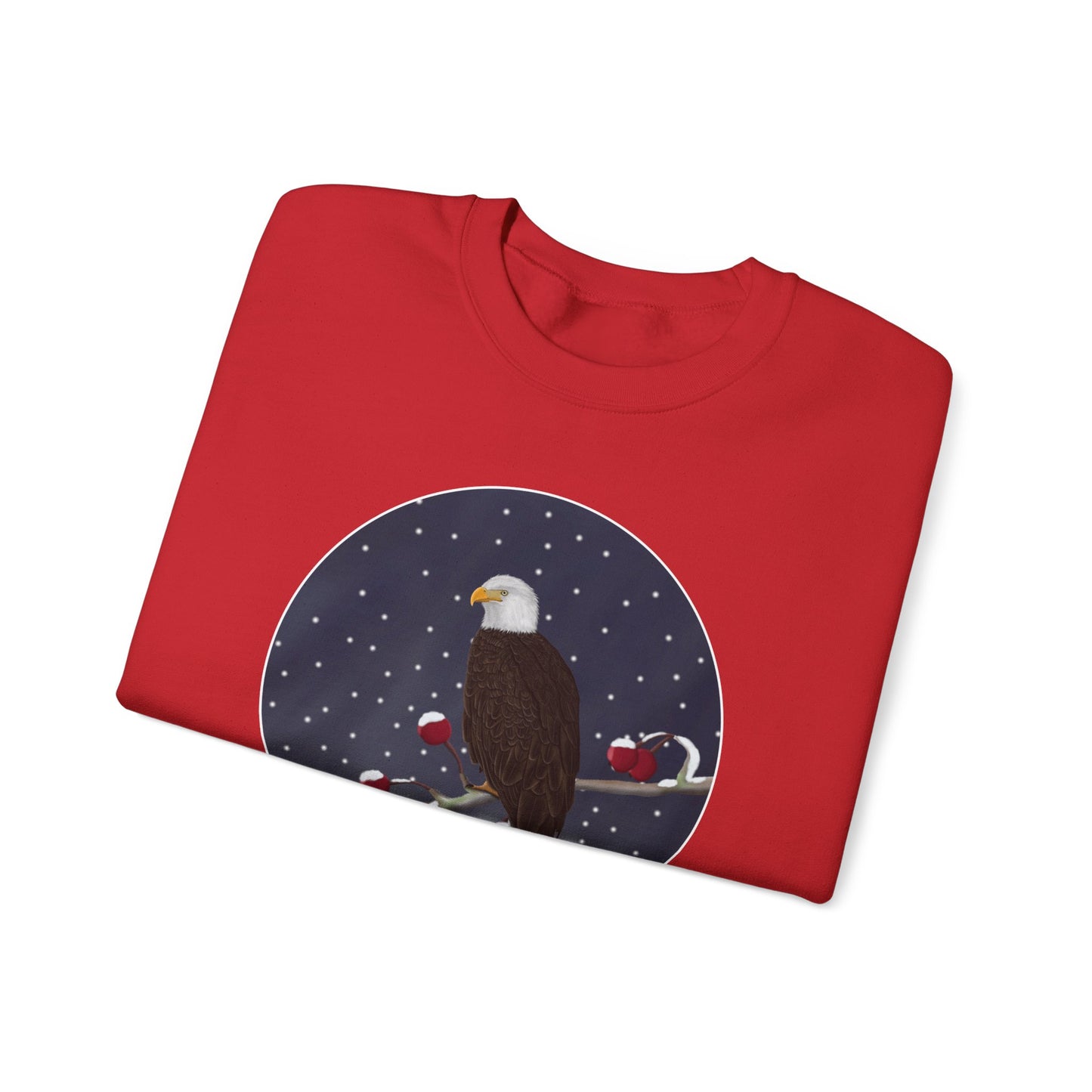 Bald Eagle on a Winter Branch Birdwatcher Christmas Bird Sweatshirt