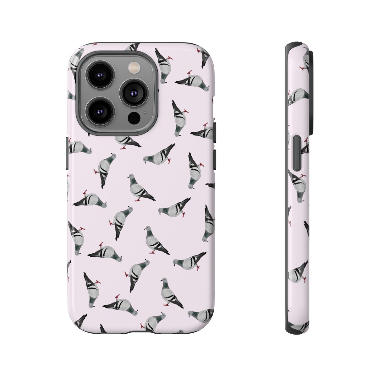 Coque de téléphone portable rose avec motif de colombe | Motif d'oiseau pour iPhone et Google Pixel