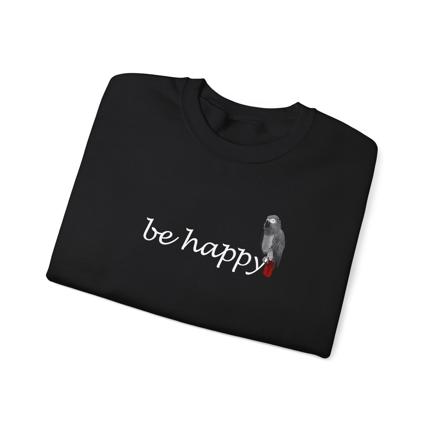 Grey Parrot Be Happy Bird バードウォッチング&バードウォッチング スウェットシャツ
