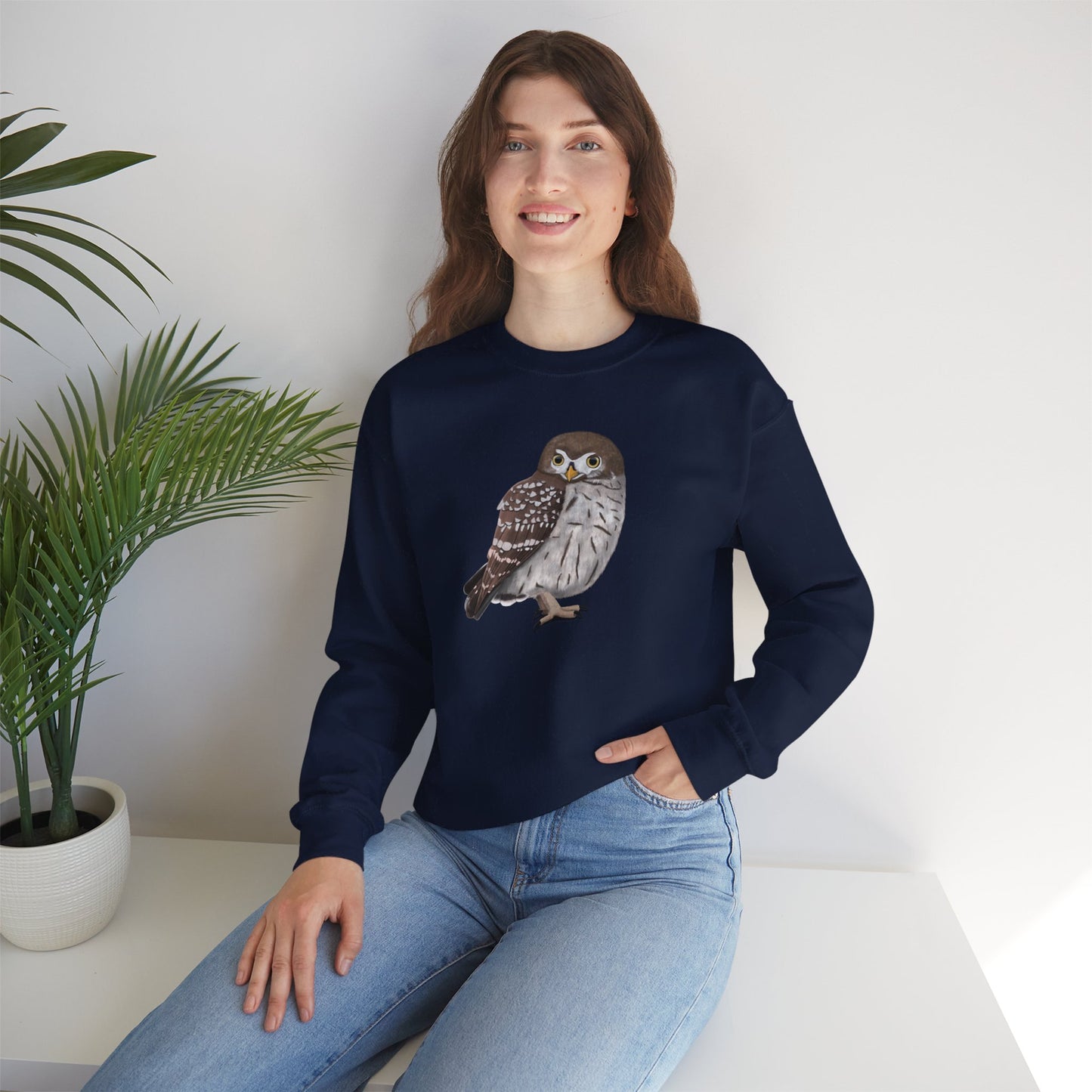 Owl Bird Watcher Biologist Crewneck Sweatshirt