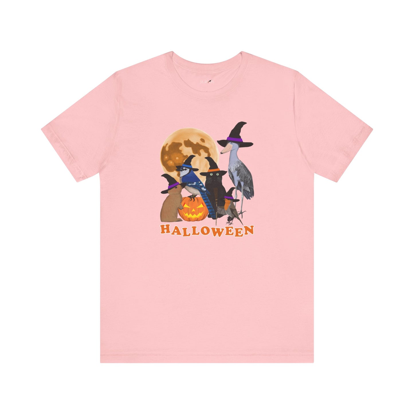Blue Jay Robin Shoebill with Cat and Bunny Halloween Bird T-Shirt