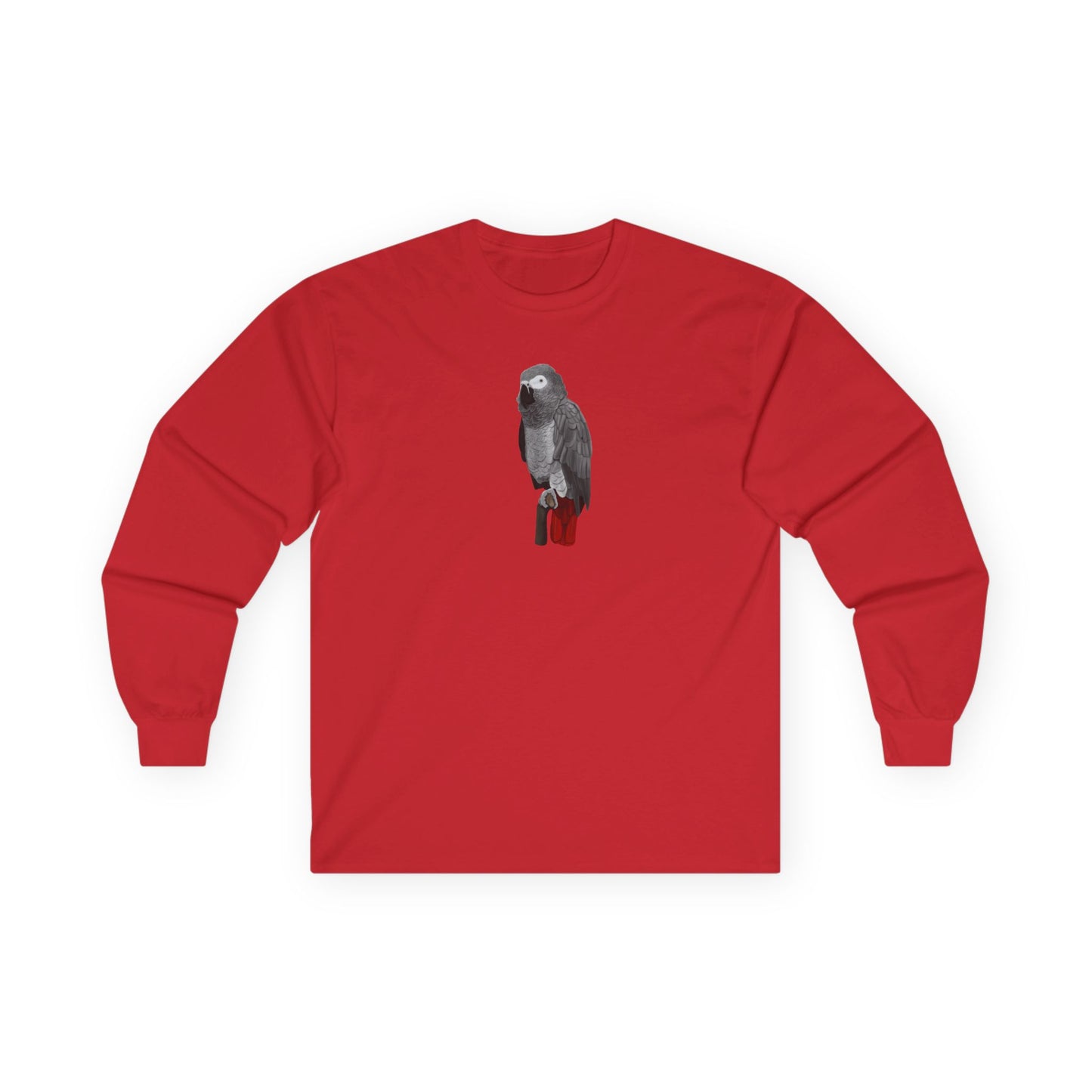 Grey Parrot Birding & Birdwatching Bird Cotton Long Sleeve T-Shirt