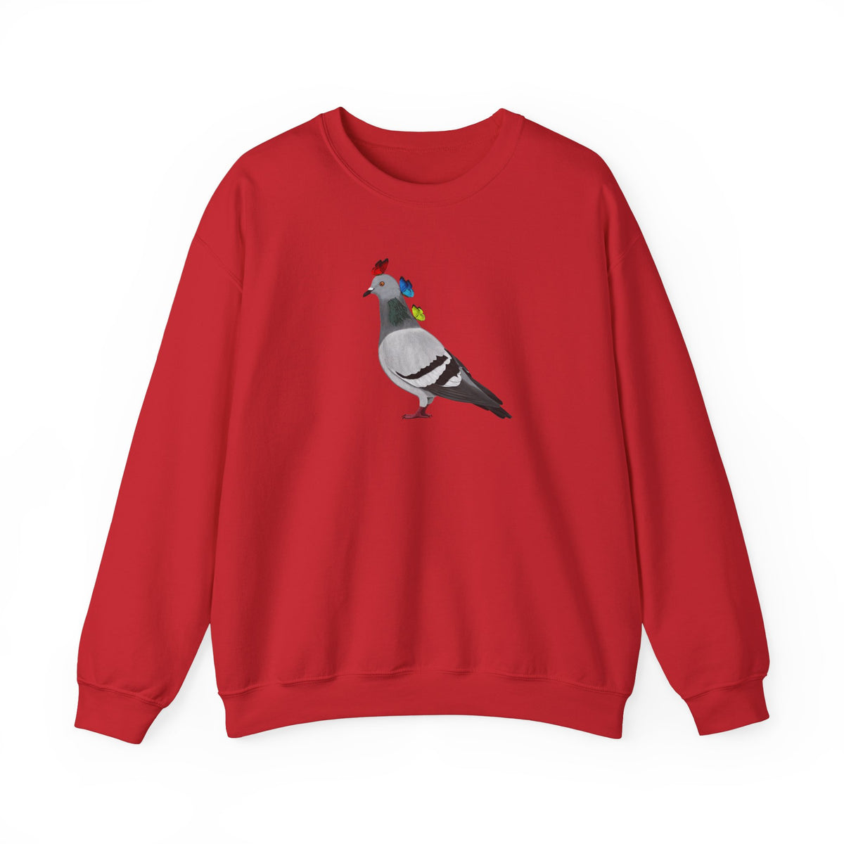 Pigeon with Butterflies Bird Birding & Birdwatching Sweatshirt – Animal Lover Gift,