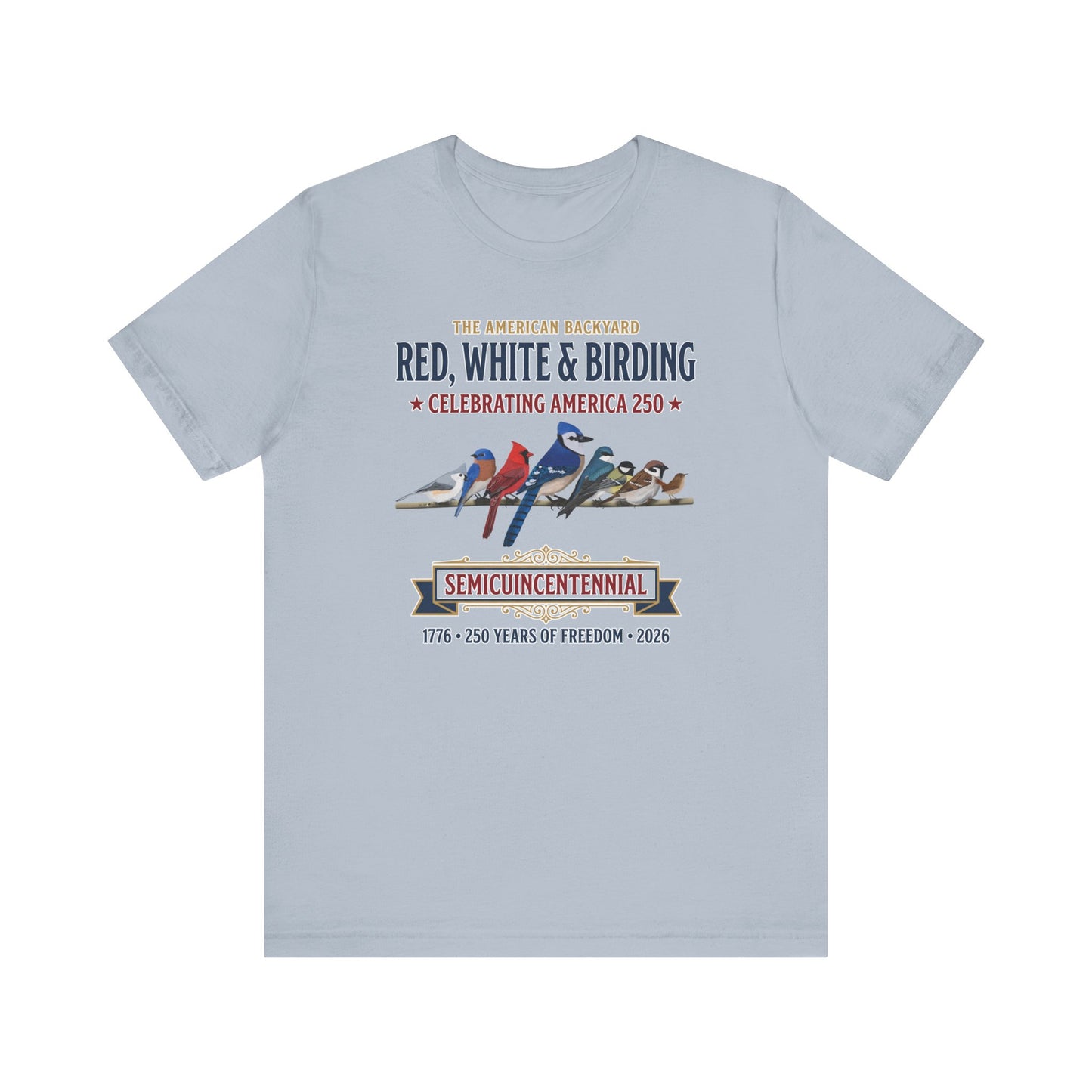 Red, White & Birding Vintage T-Shirt | America 250 Backyard Birds – bird lover and tshirt style