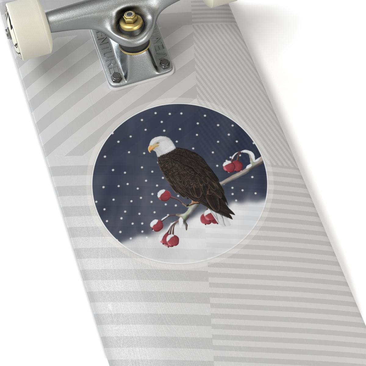 Bald Eagle on a Winter Branch Christmas Bird Sticker