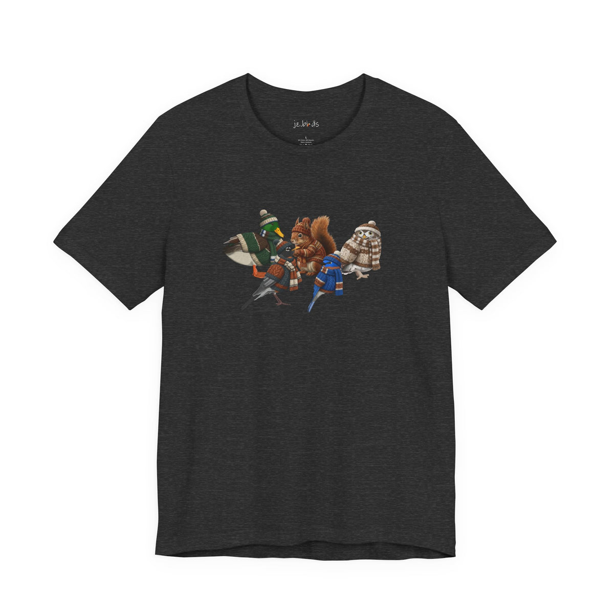 Funny Winter T-Shirt: The Cozy Backyard Squad in Knitted Sweaters T-Shirt – bird lover and style