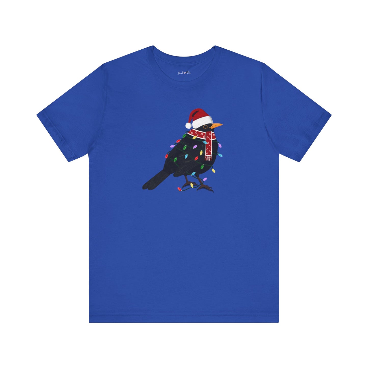 Blackbird with Fairy Lights Christmas Bird T-Shirt