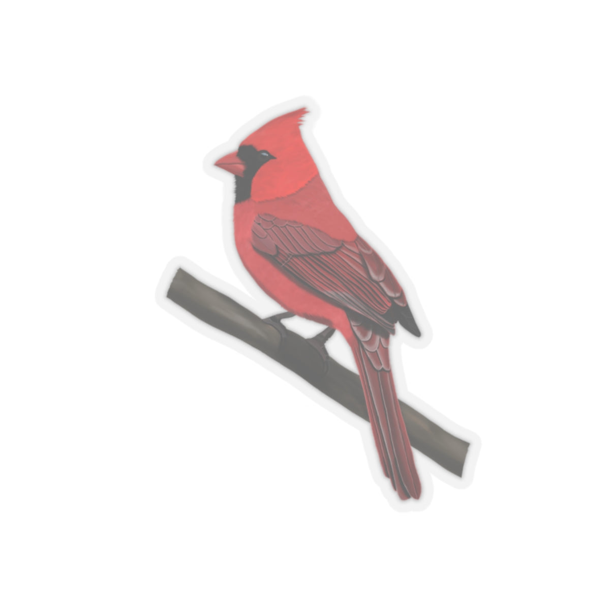 Northern Cardinal Bird Kiss-Cut Sticker - jz.birds